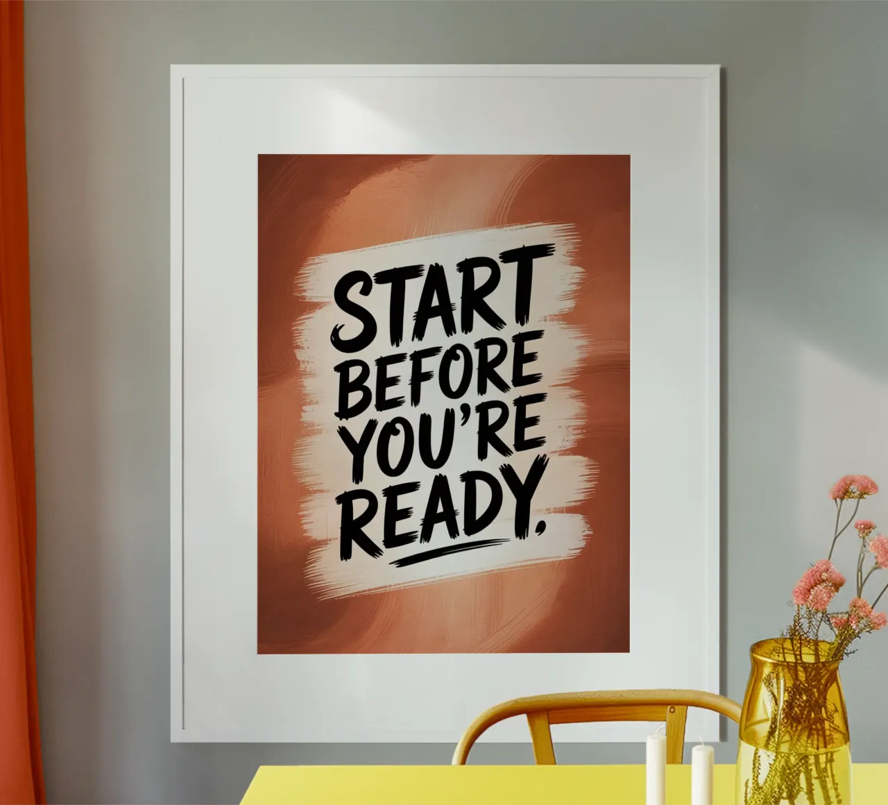 Beginne, bevor du bereit bist - Motivationspinsel-Zitat Poster von logic