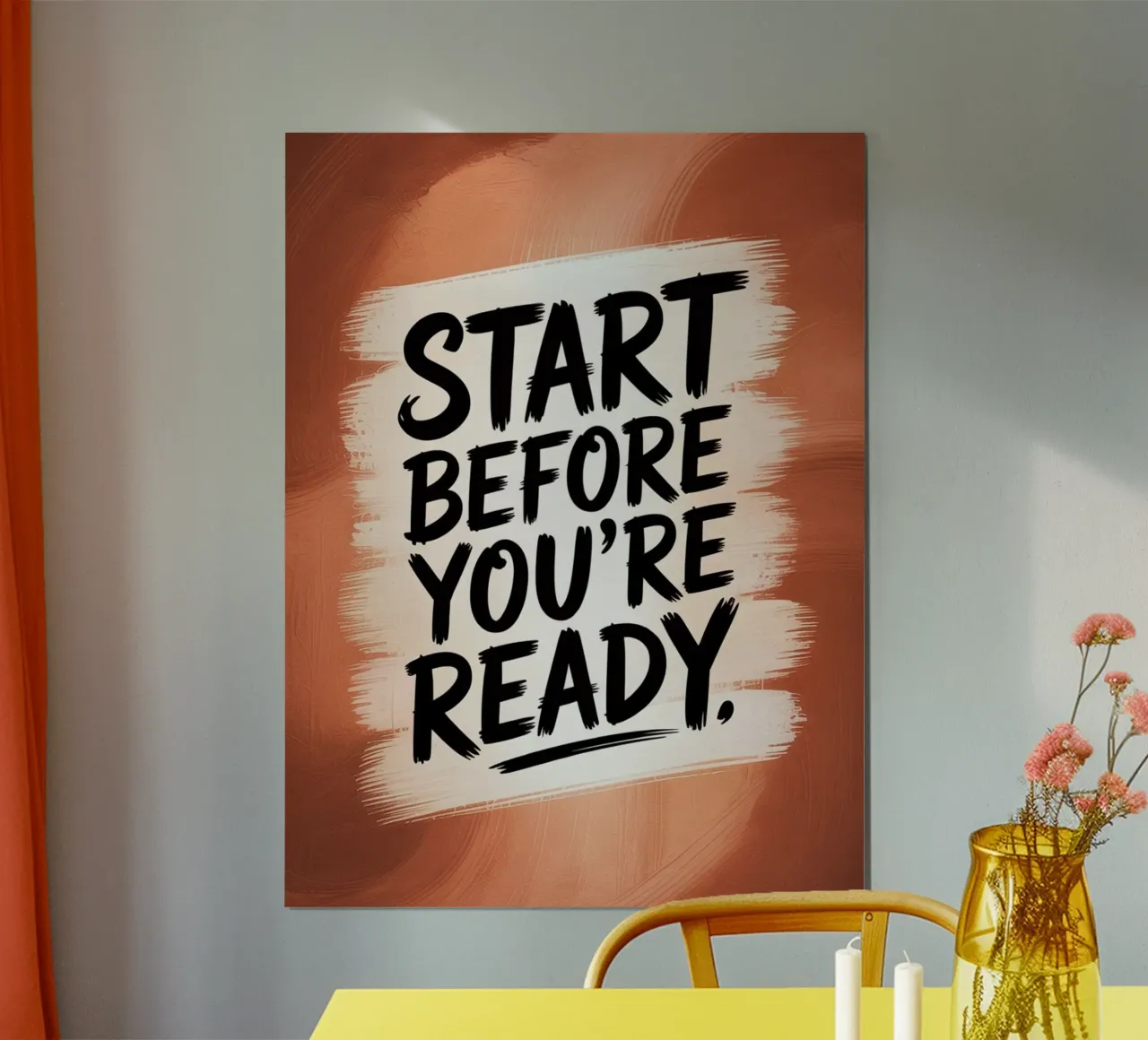 Beginne, bevor du bereit bist - Motivationspinsel-Zitat Poster von logic