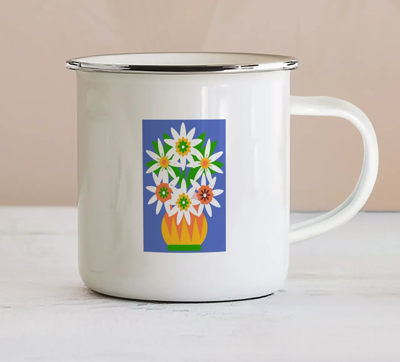 Fiori in vaso tazza in smalto da FLOWER PLACE SHOP