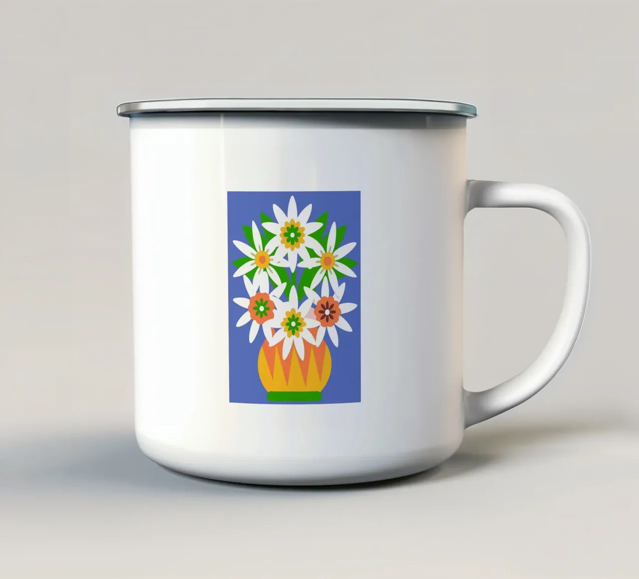 Fiori in vaso tazza in smalto da FLOWER PLACE SHOP