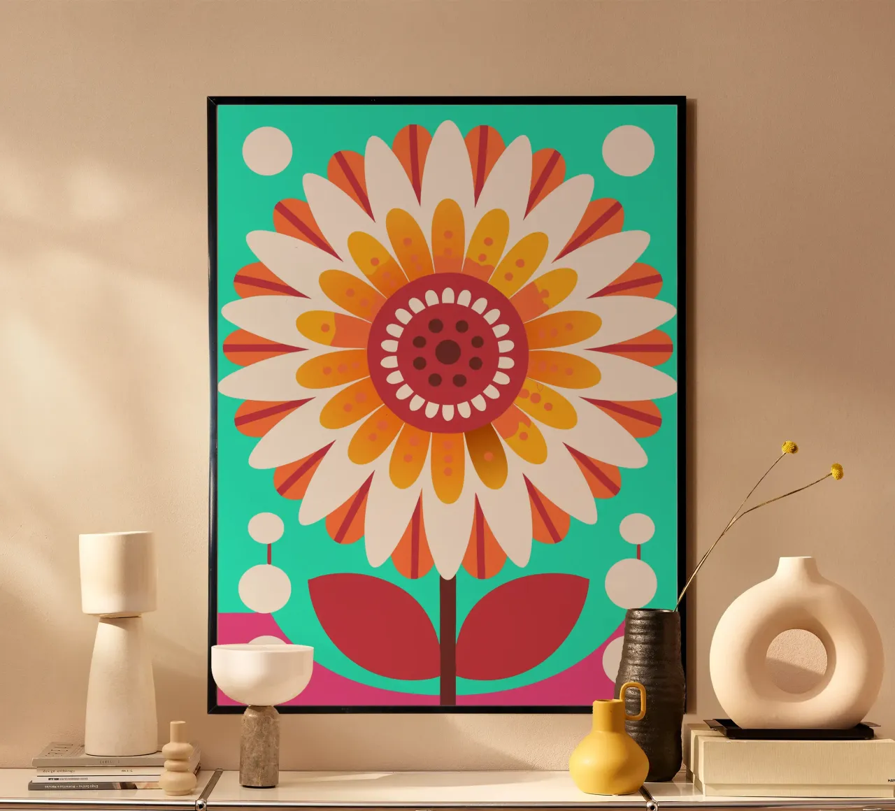 Sonnenblumen in einer Vase Hahnemühle von FLOWER PLACE SHOP