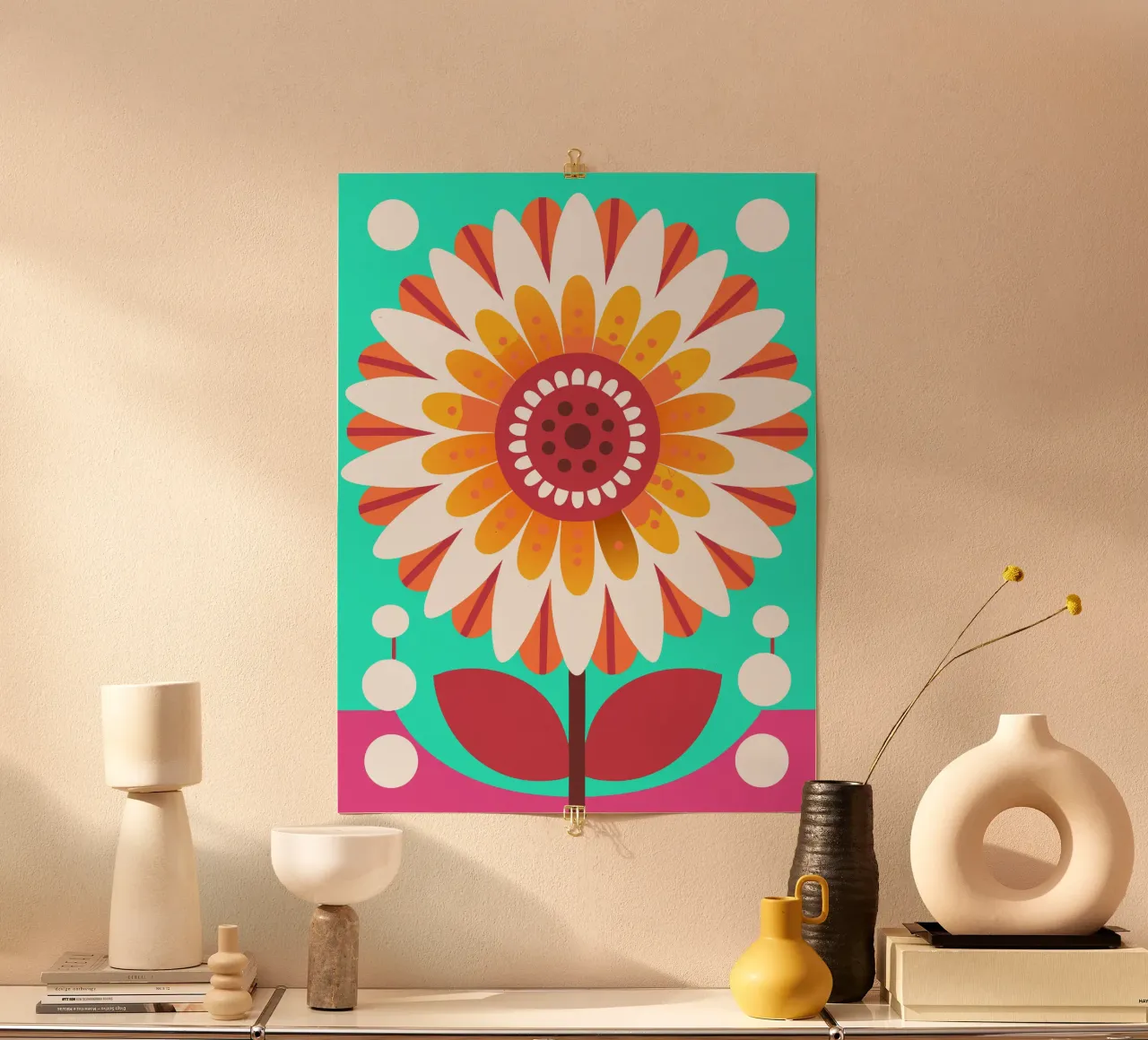 Sonnenblumen in einer Vase Hahnemühle von FLOWER PLACE SHOP