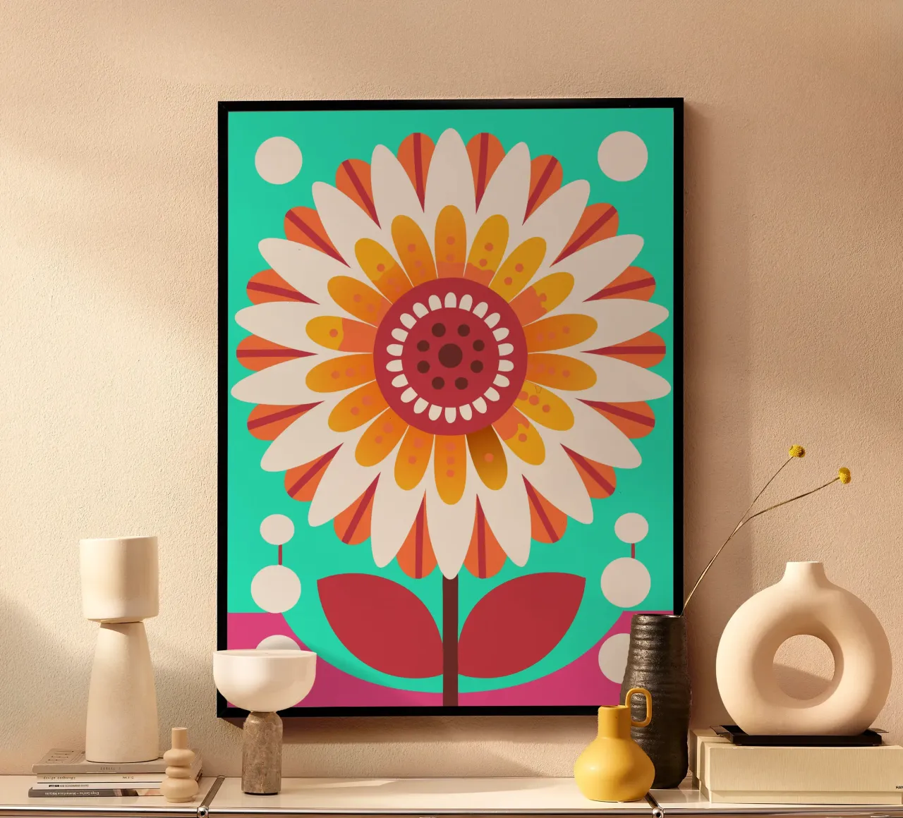 Sonnenblumen in einer Vase Hahnemühle von FLOWER PLACE SHOP
