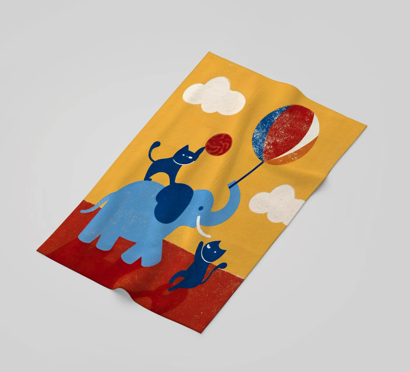 Elefante e gatto telo mare da THE LATEST SHOP