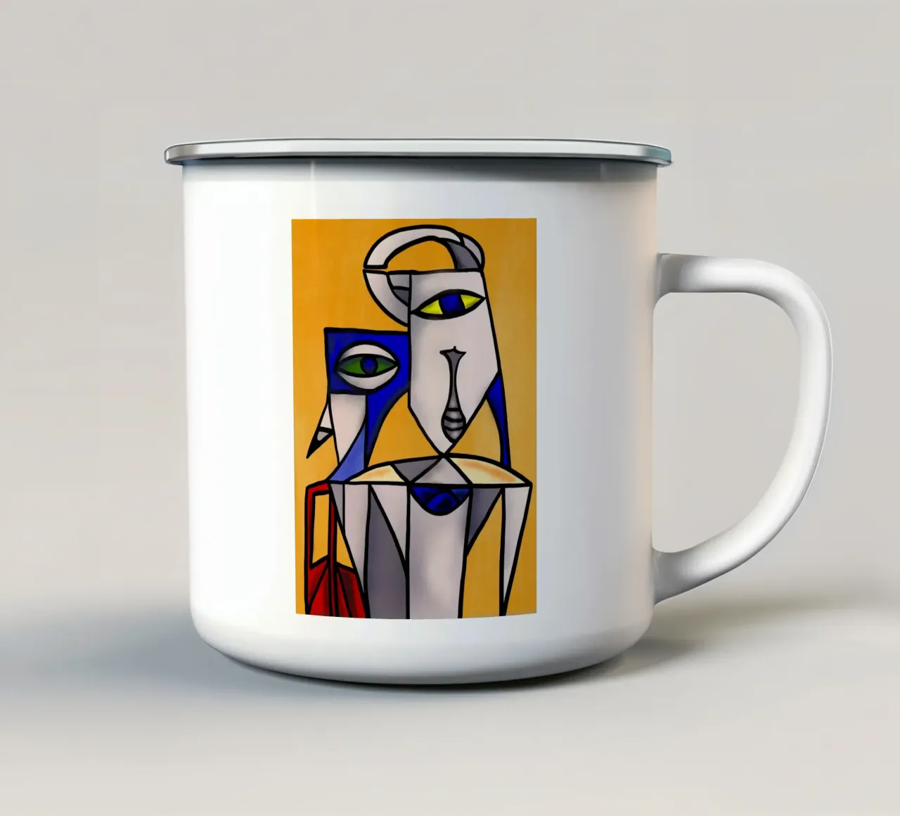 Ritratto geometrico #1 tazza in smalto da Little Dean