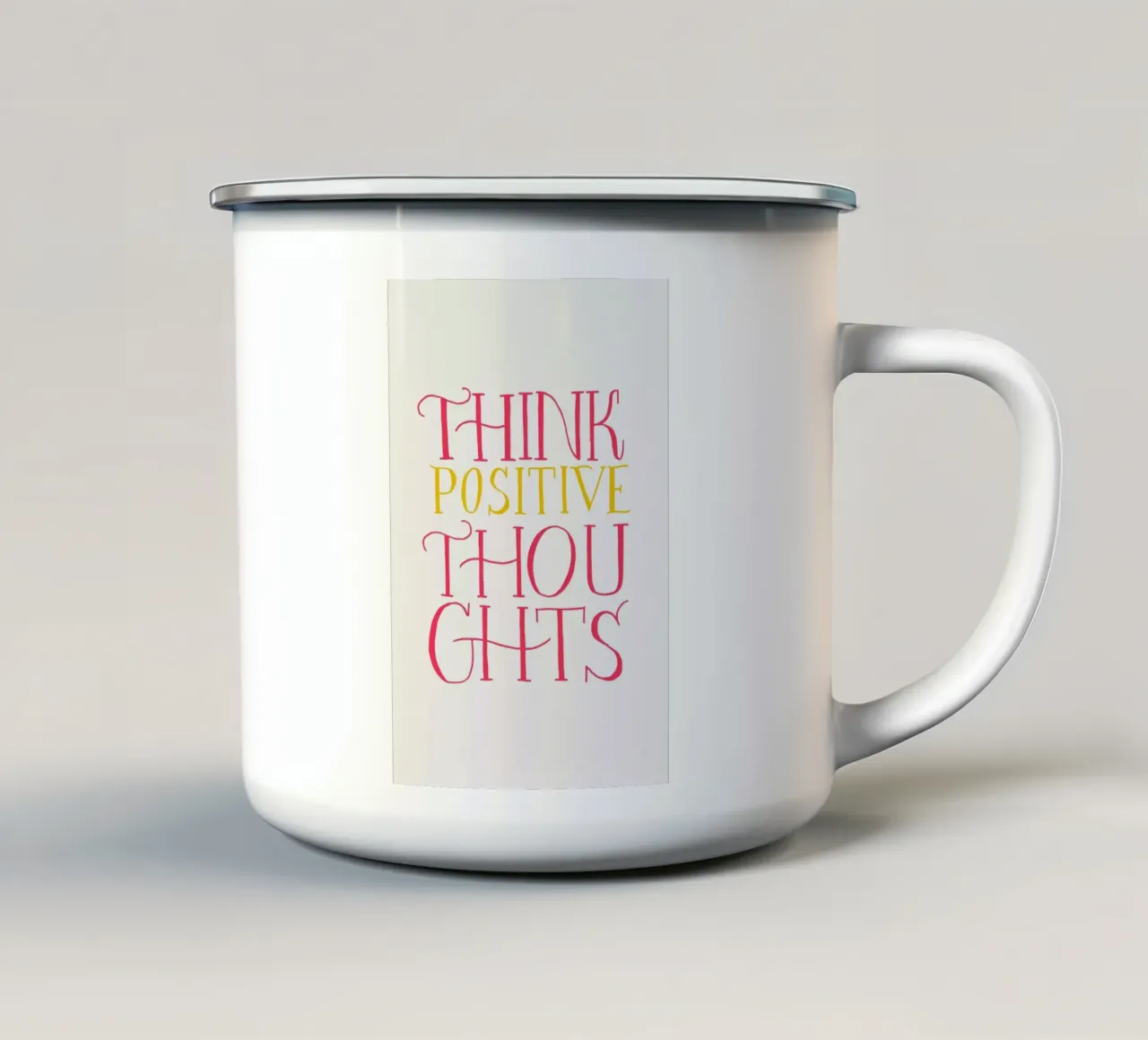 Think positive thoughts tazza in smalto da Pure