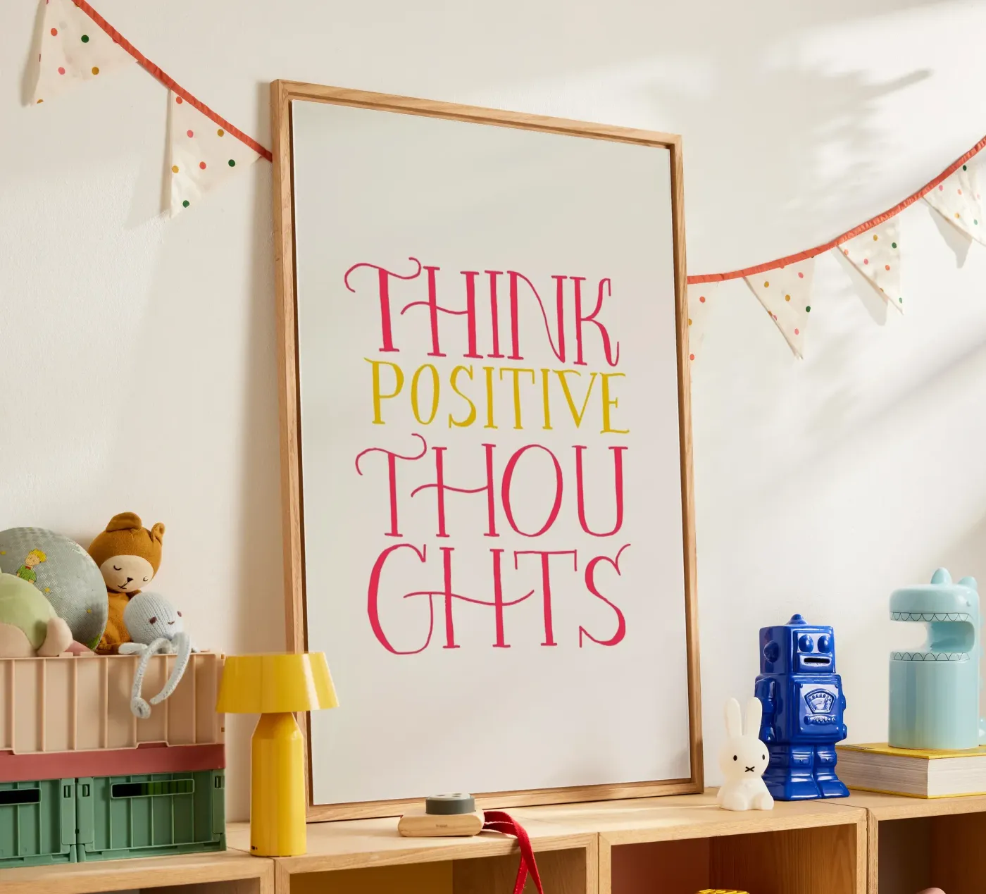 Think positive thoughts acryl van Pure