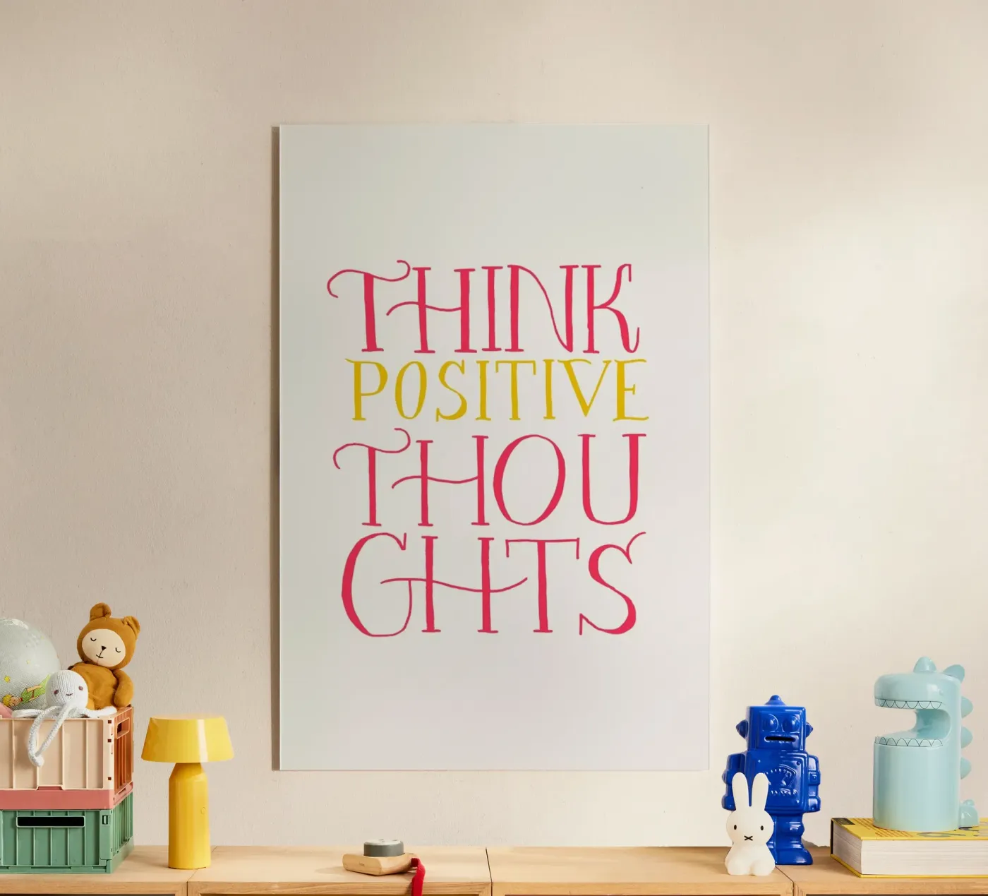 Think positive thoughts acryl van Pure
