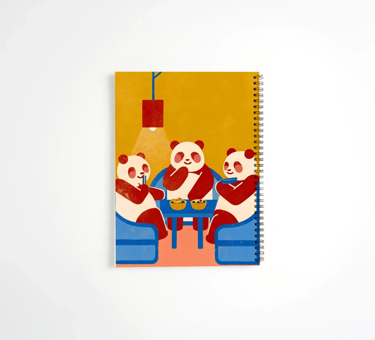 Panda Sitting Relaxing spiral notebook by THE LATEST SHOP