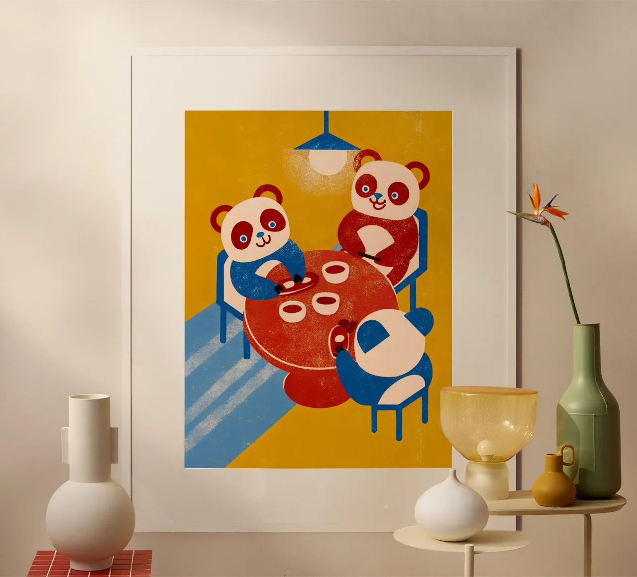 Panda ontspannen zittend poster van THE LATEST SHOP