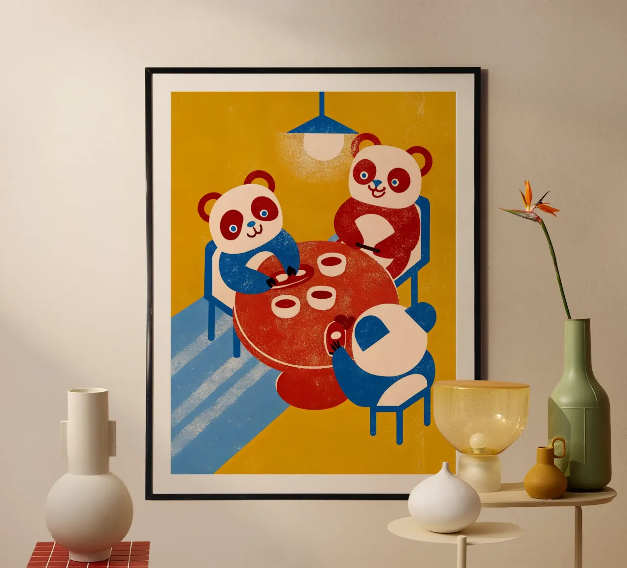 Panda ontspannen zittend poster van THE LATEST SHOP