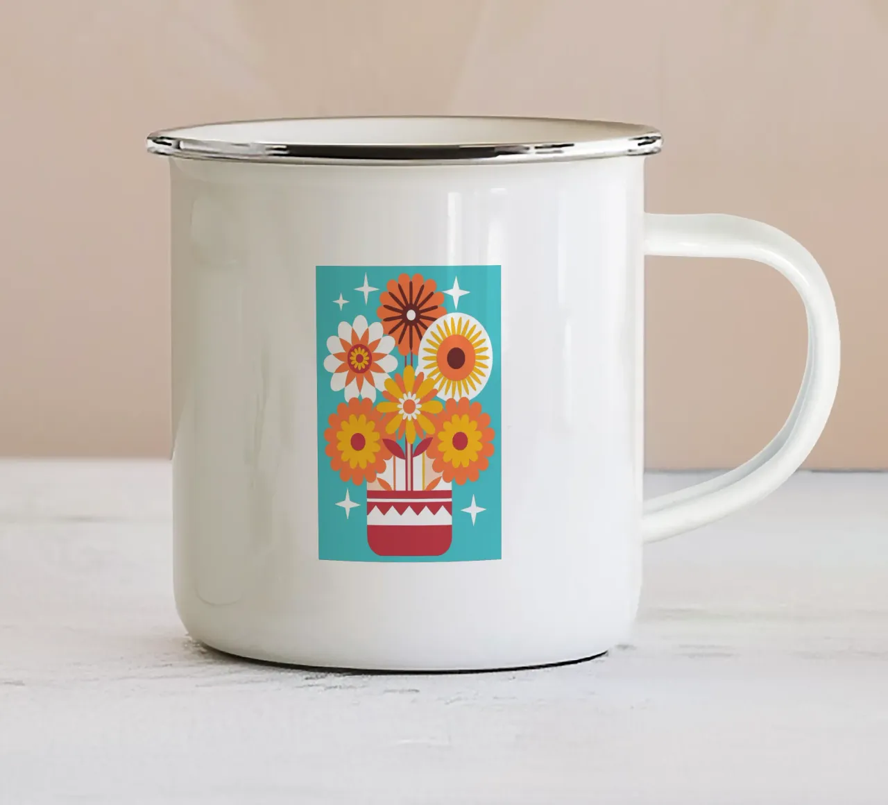 Fiori in vaso tazza in smalto da FLOWER PLACE SHOP