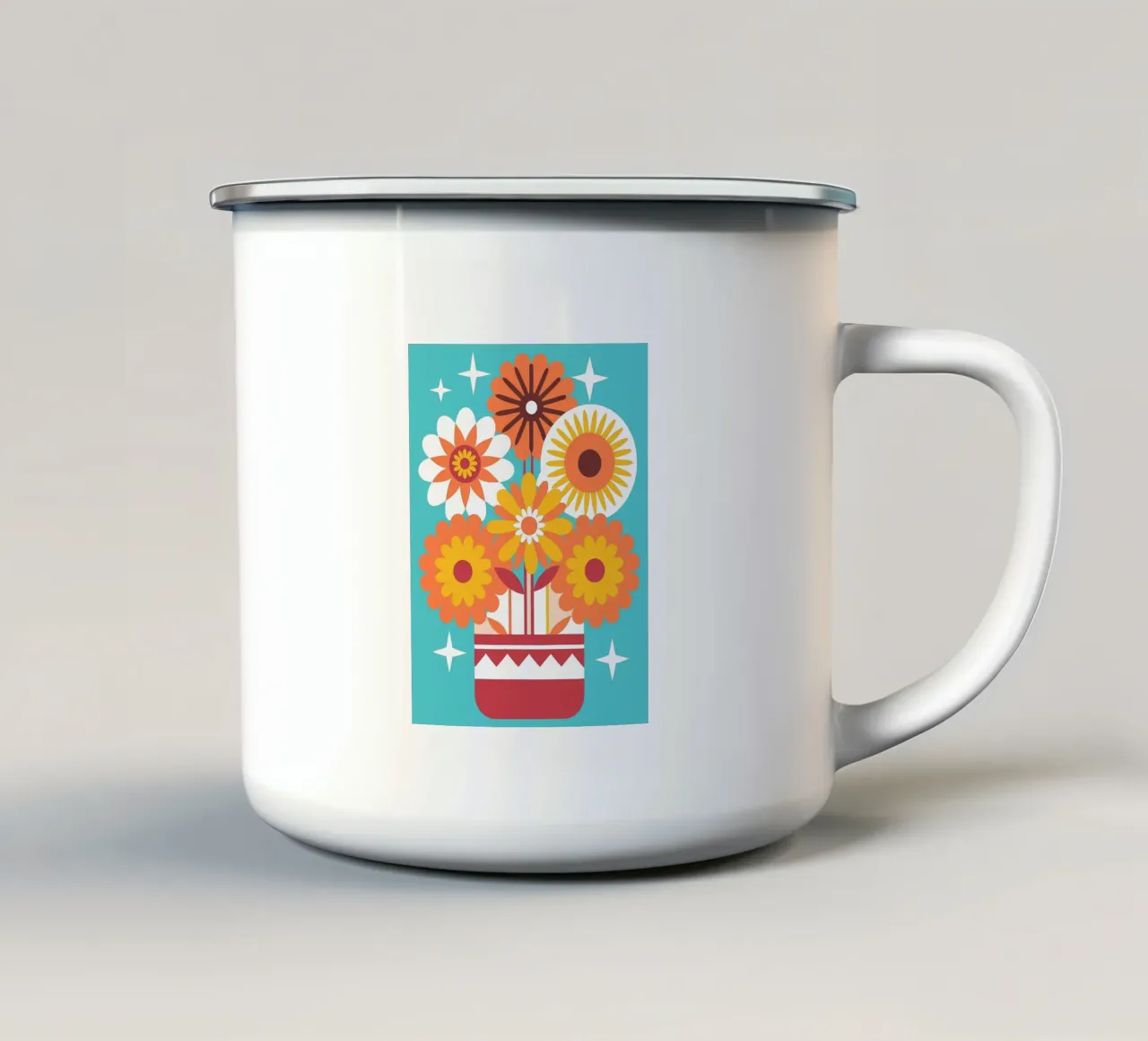 Fiori in vaso tazza in smalto da FLOWER PLACE SHOP