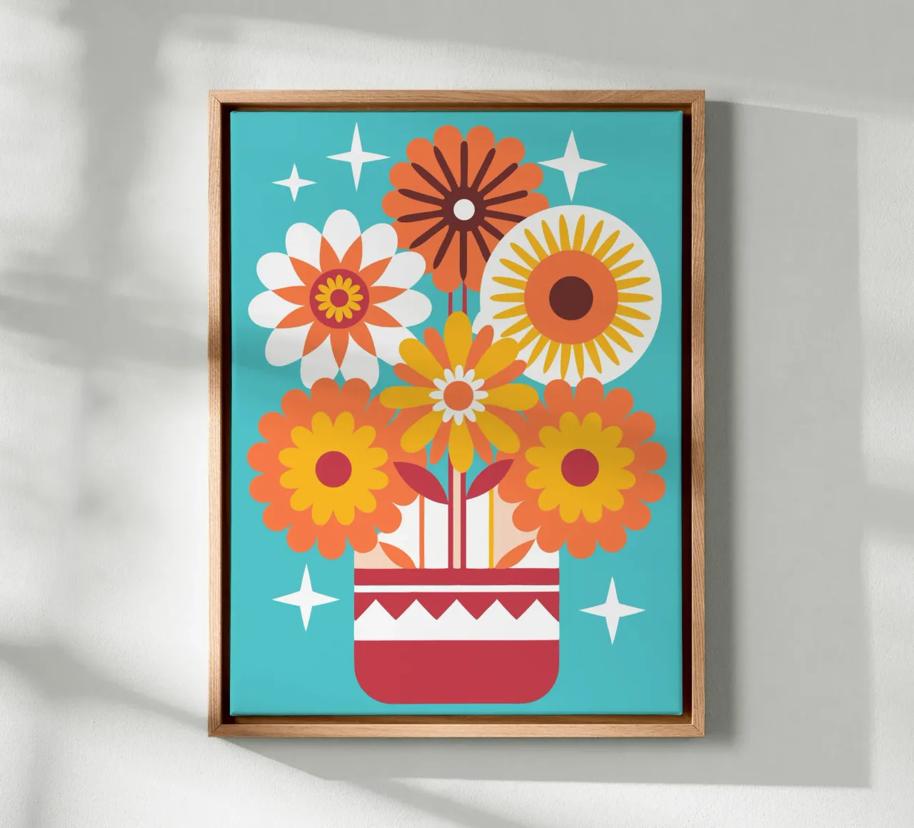 Bloemen in een vaas canvas met Baklijst van FLOWER PLACE SHOP