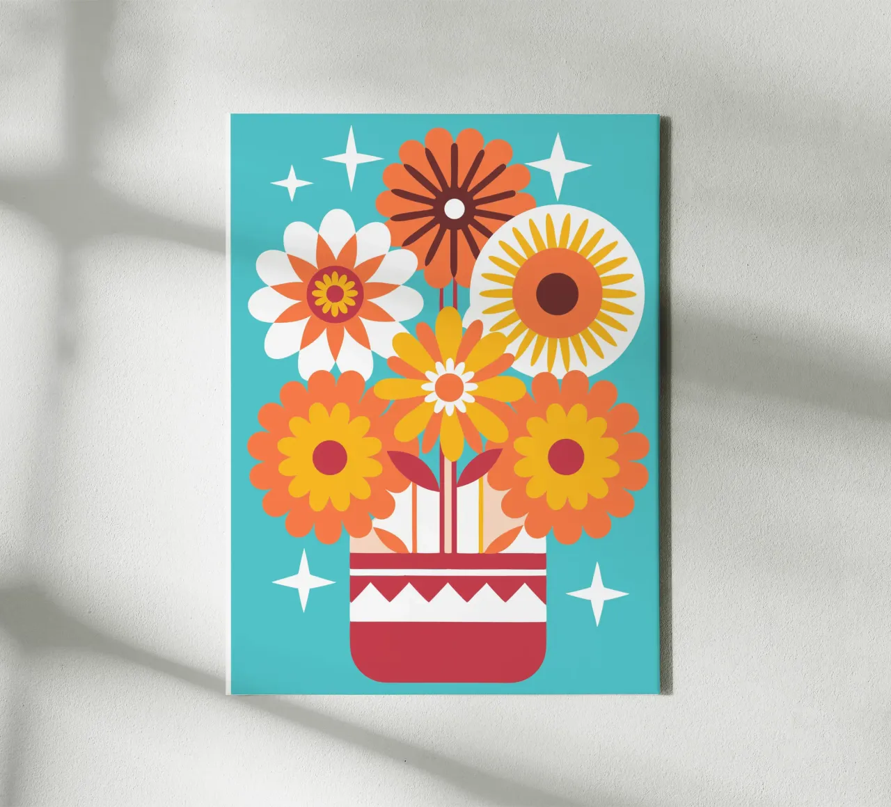 Bloemen in een vaas canvas met Baklijst van FLOWER PLACE SHOP