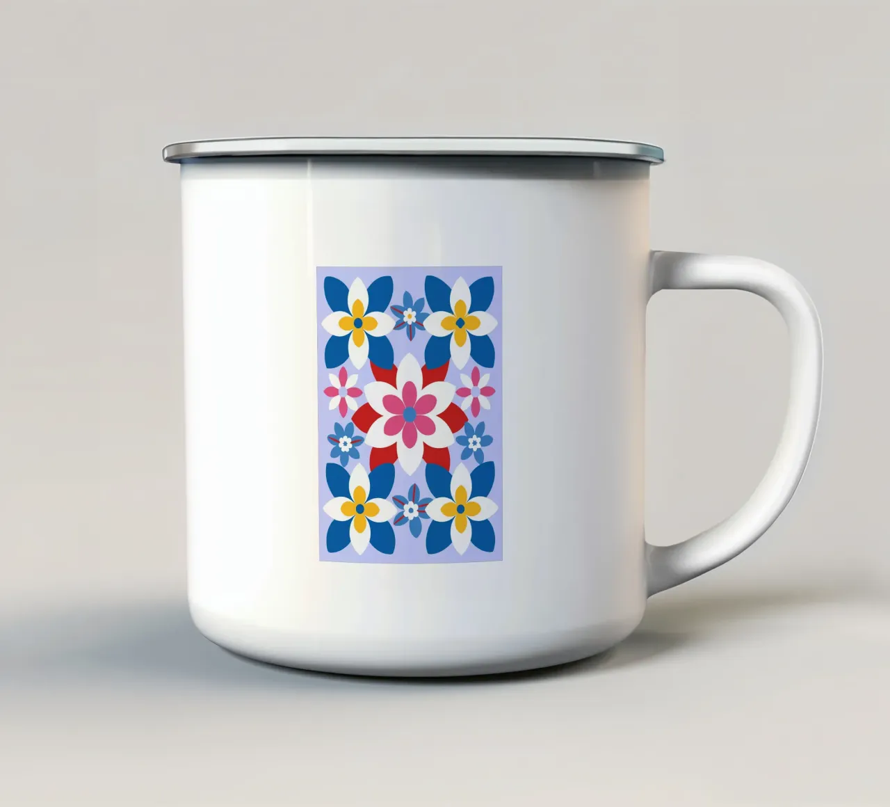 Bellissimo fiore Pettern tazza in smalto da FLOWER PLACE SHOP