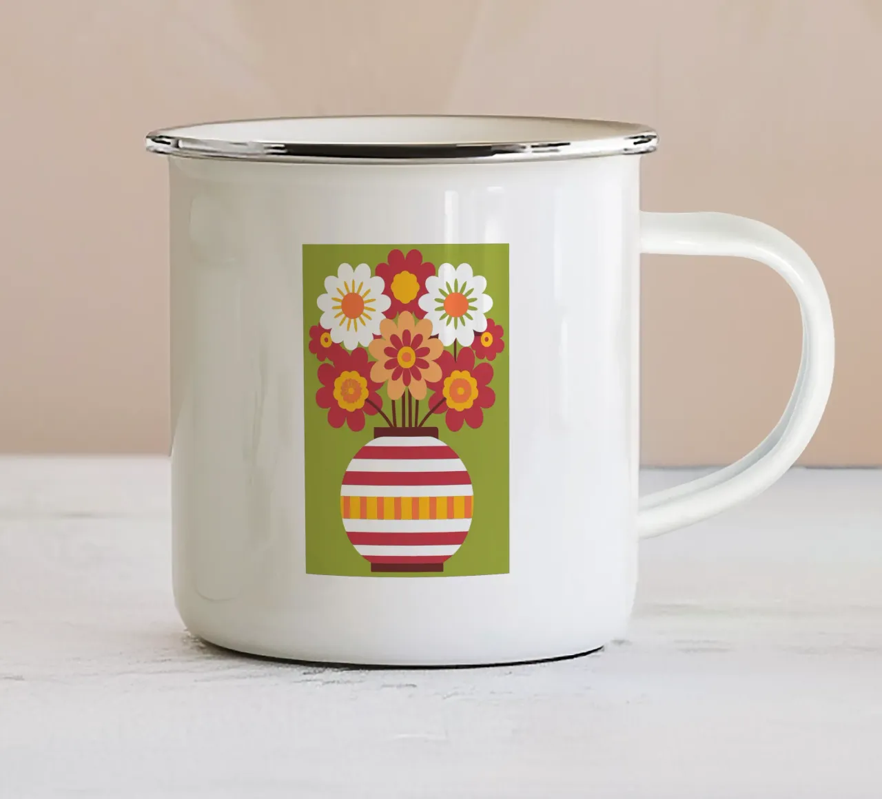 Fiore di Kadapul in vaso tazza in smalto da FLOWER PLACE SHOP