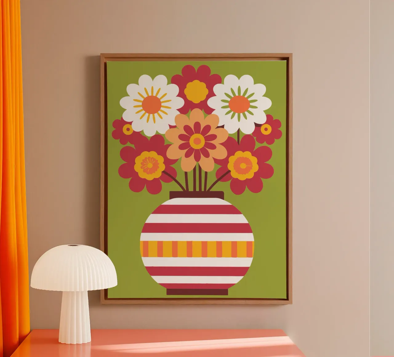 Kadapulbloem in vaas canvas met Baklijst van FLOWER PLACE SHOP
