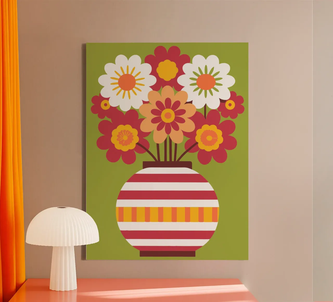 Kadapulbloem in vaas canvas met Baklijst van FLOWER PLACE SHOP