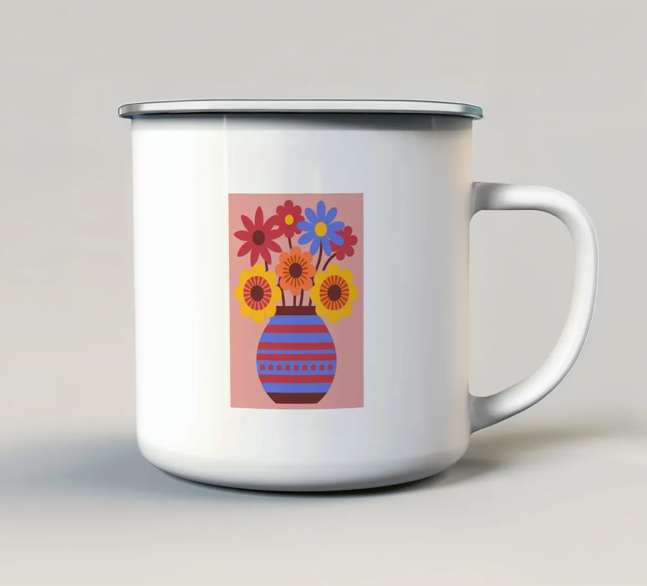 Fiori in vaso tazza in smalto da FLOWER PLACE SHOP