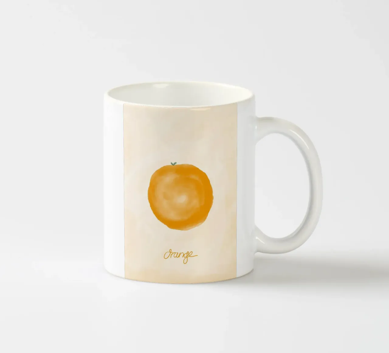 Orange. Aquarelle. ceramic mug by FRICKE DESIGN