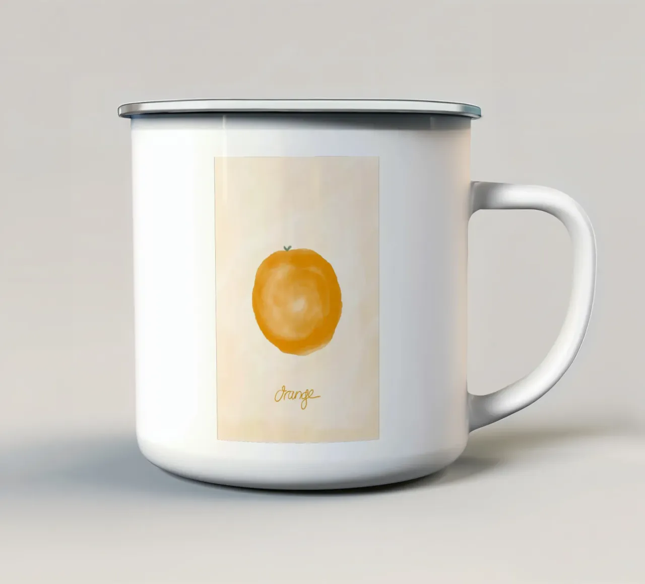 Orange. Aquarelle. tazza in smalto da FRICKE DESIGN
