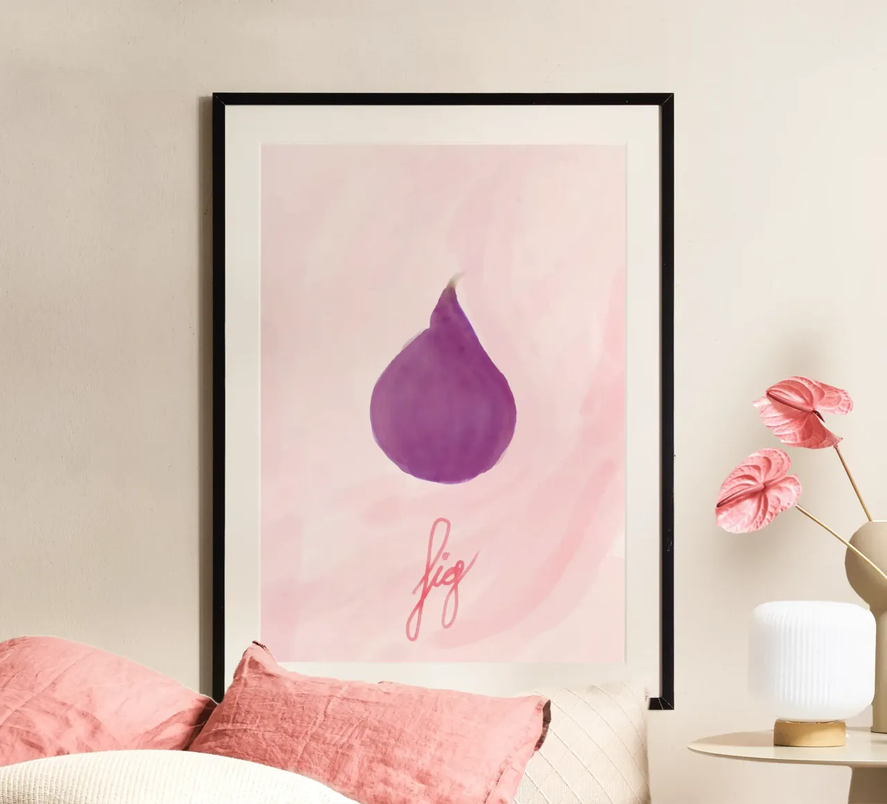 fig. Aquarelle. poster con telaio in legno da FRICKE DESIGN