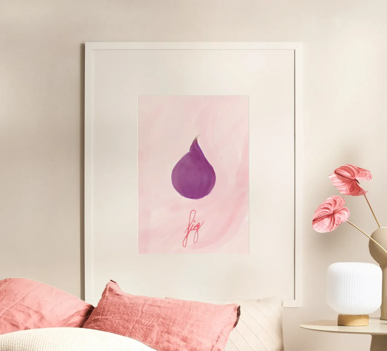 fig. Aquarelle. poster con telaio in legno da FRICKE DESIGN