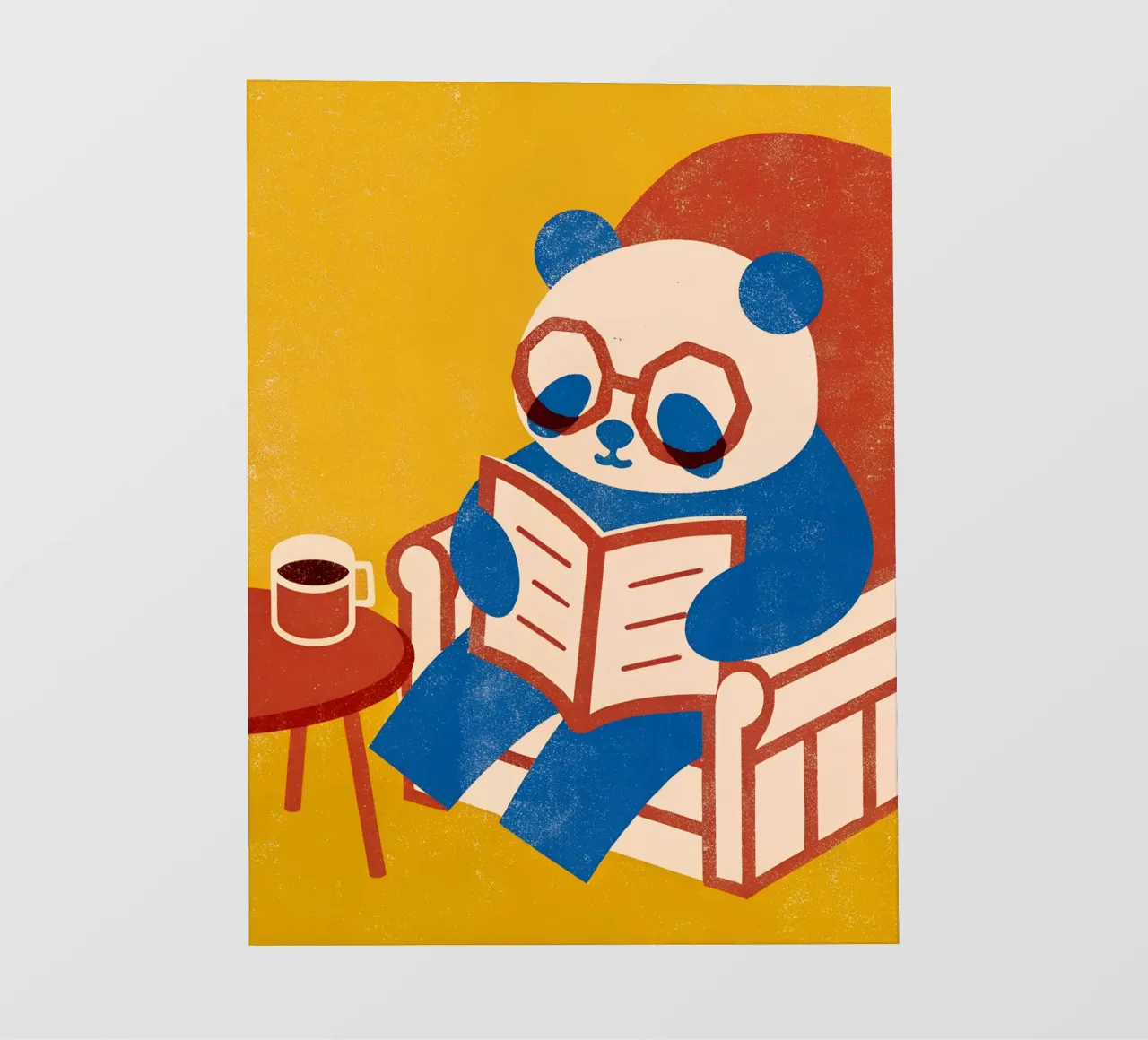 Panda Reading Enjoying Coffee pvc cover by THE LATEST SHOP
