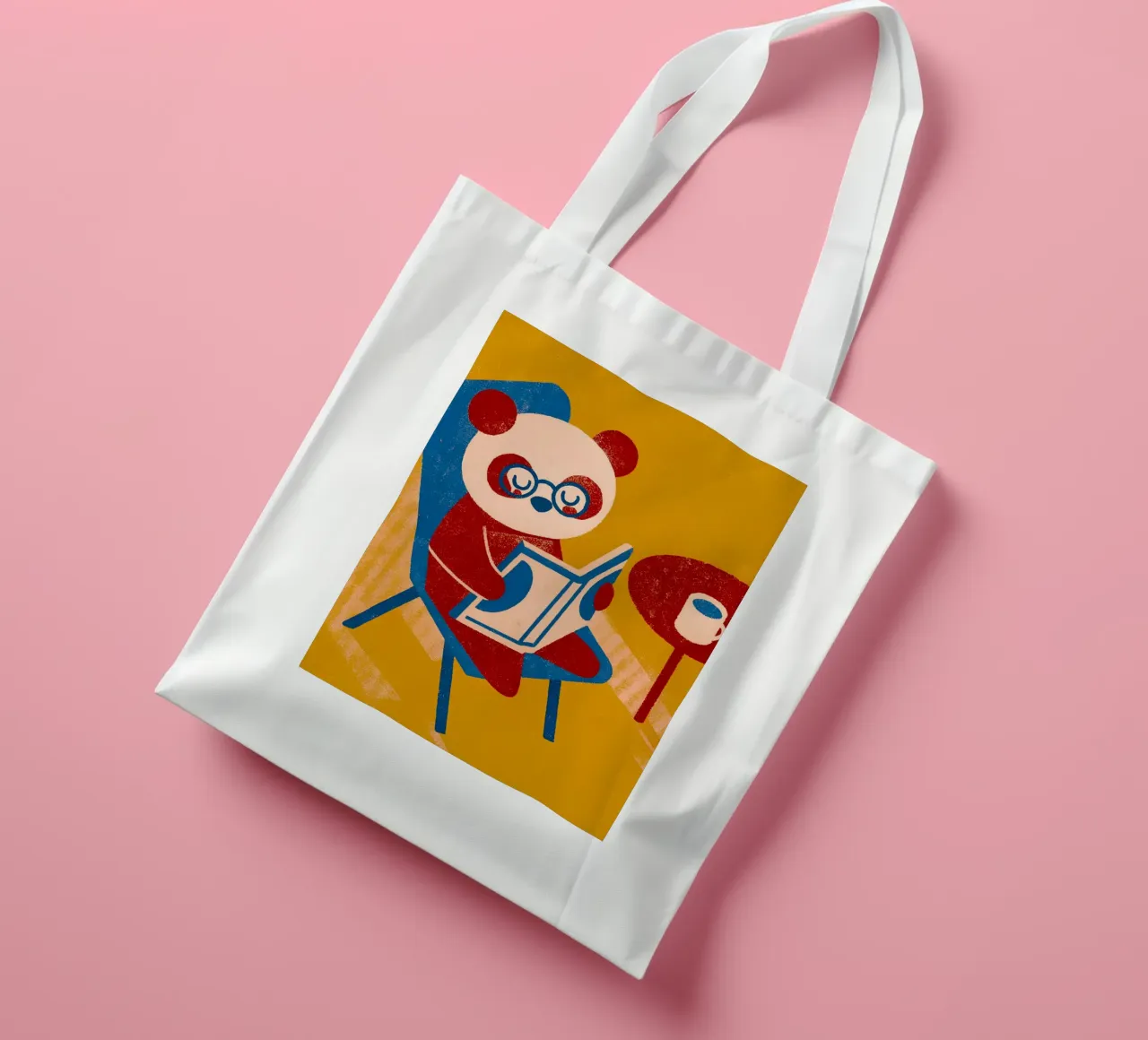 Panda Reading Enjoying Coffee tote bag by THE LATEST SHOP