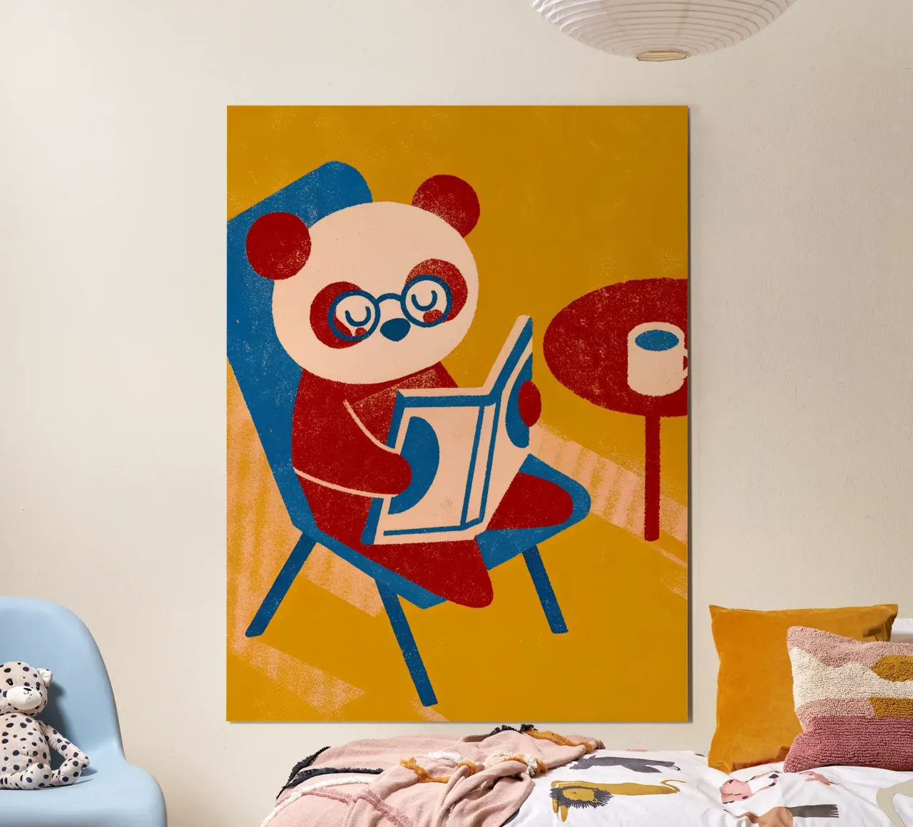 Panda Reading Enjoying Coffee hahnemühle by THE LATEST SHOP