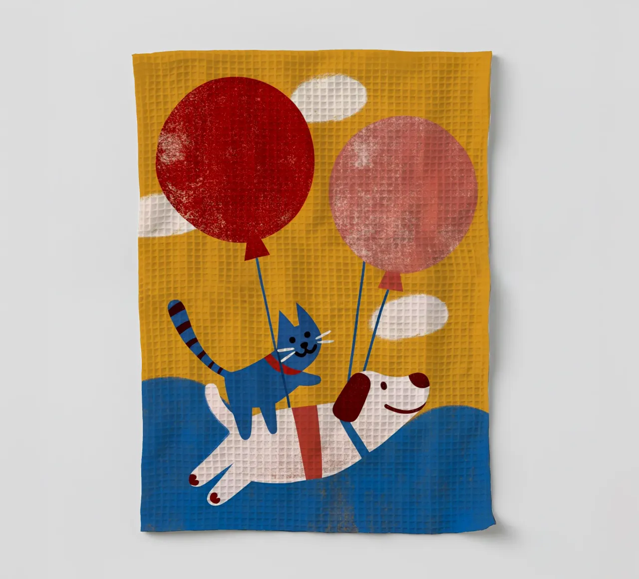 Cane e gatto in palloncini canovaccio da cucina da THE LATEST SHOP