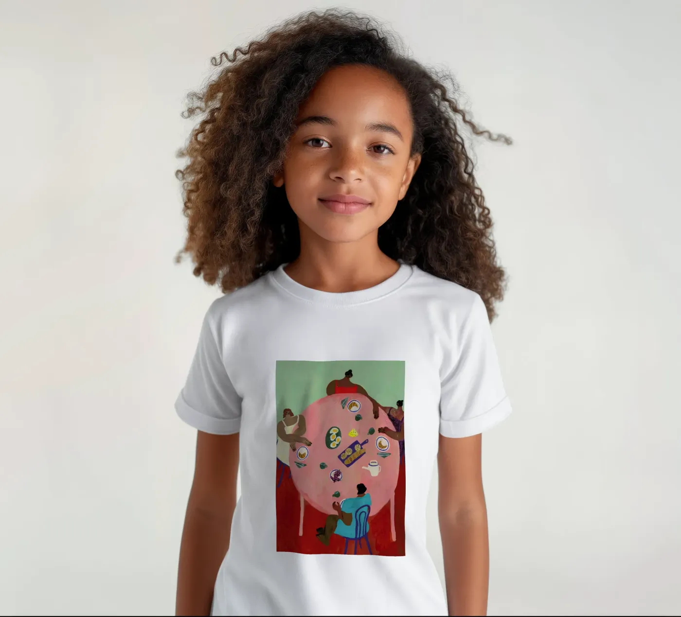 Breakfast Table Kinder T-Shirt von Nudes and Croissants