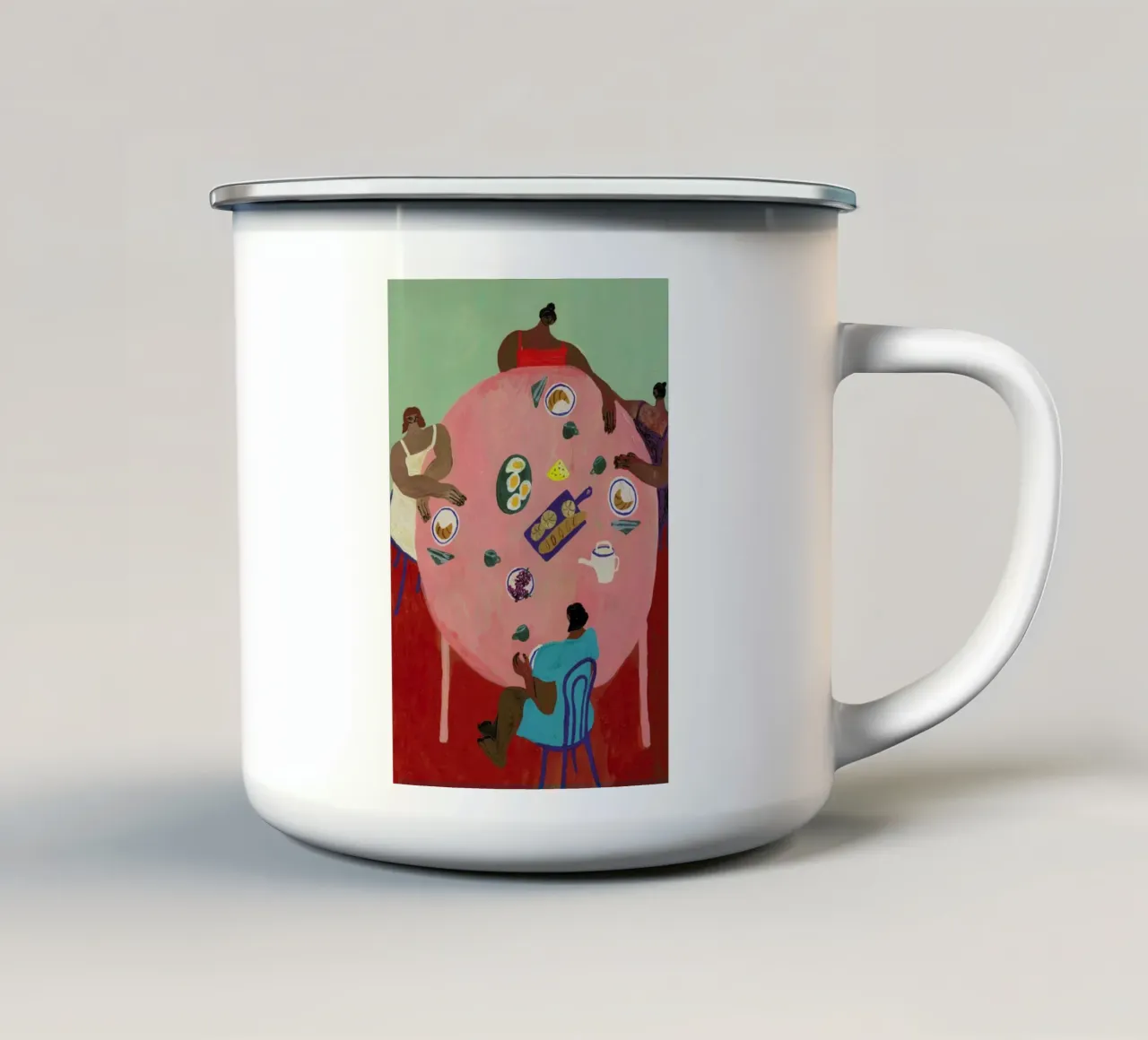 Breakfast Table tazza in smalto da Nudes and Croissants