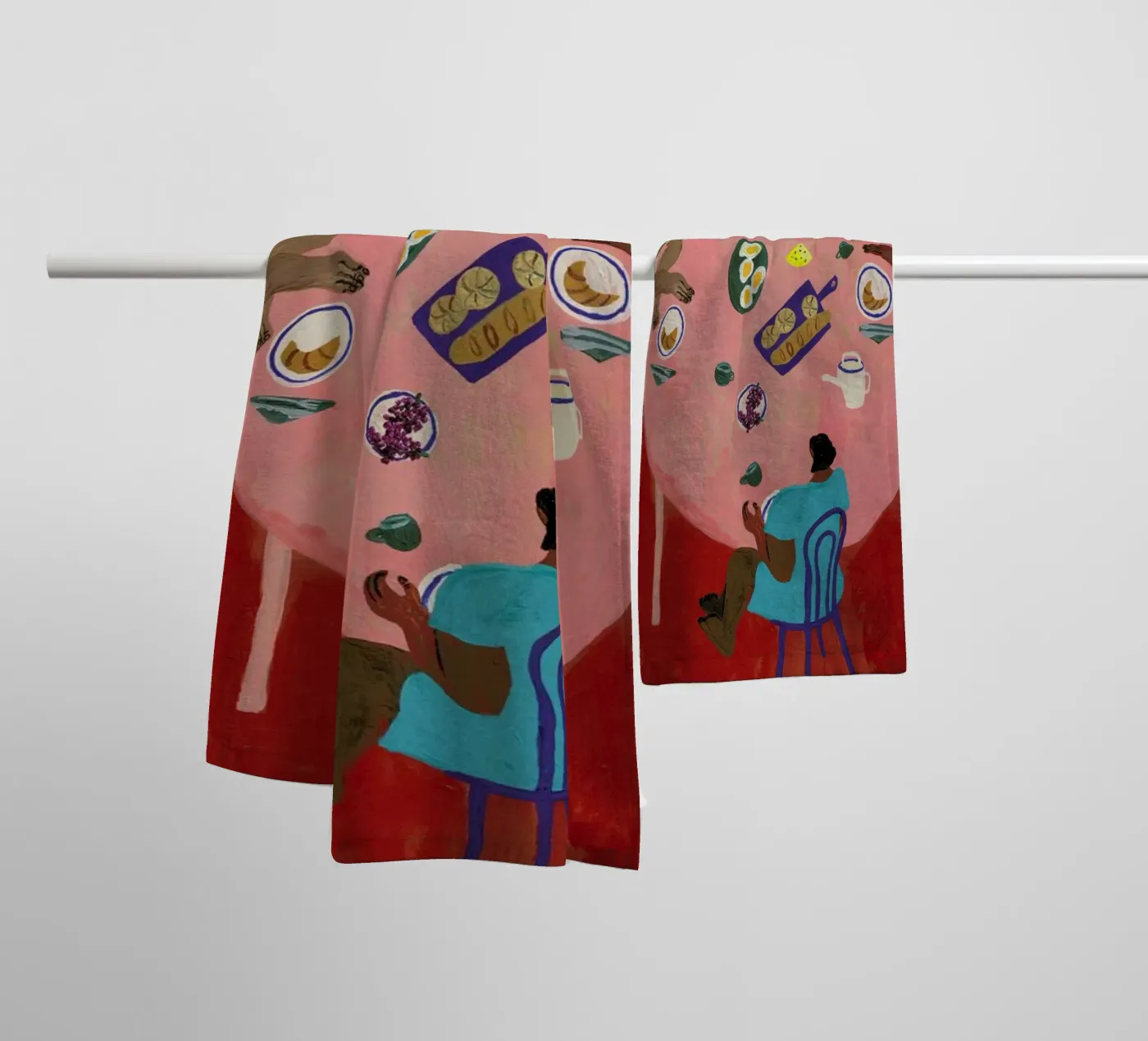 Breakfast Table Handtuch von Nudes and Croissants