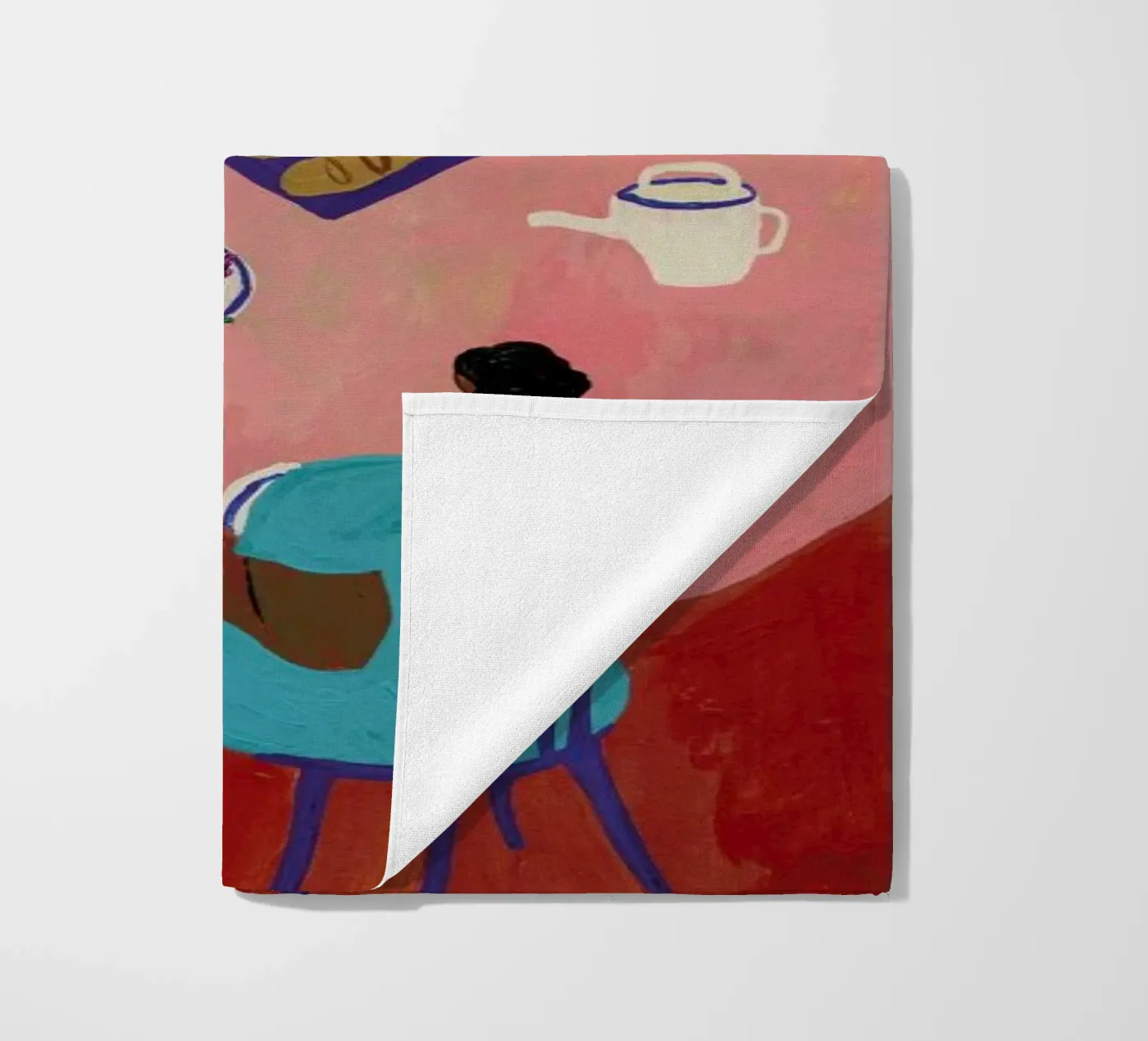 Breakfast Table beach towel by Nudes and Croissants