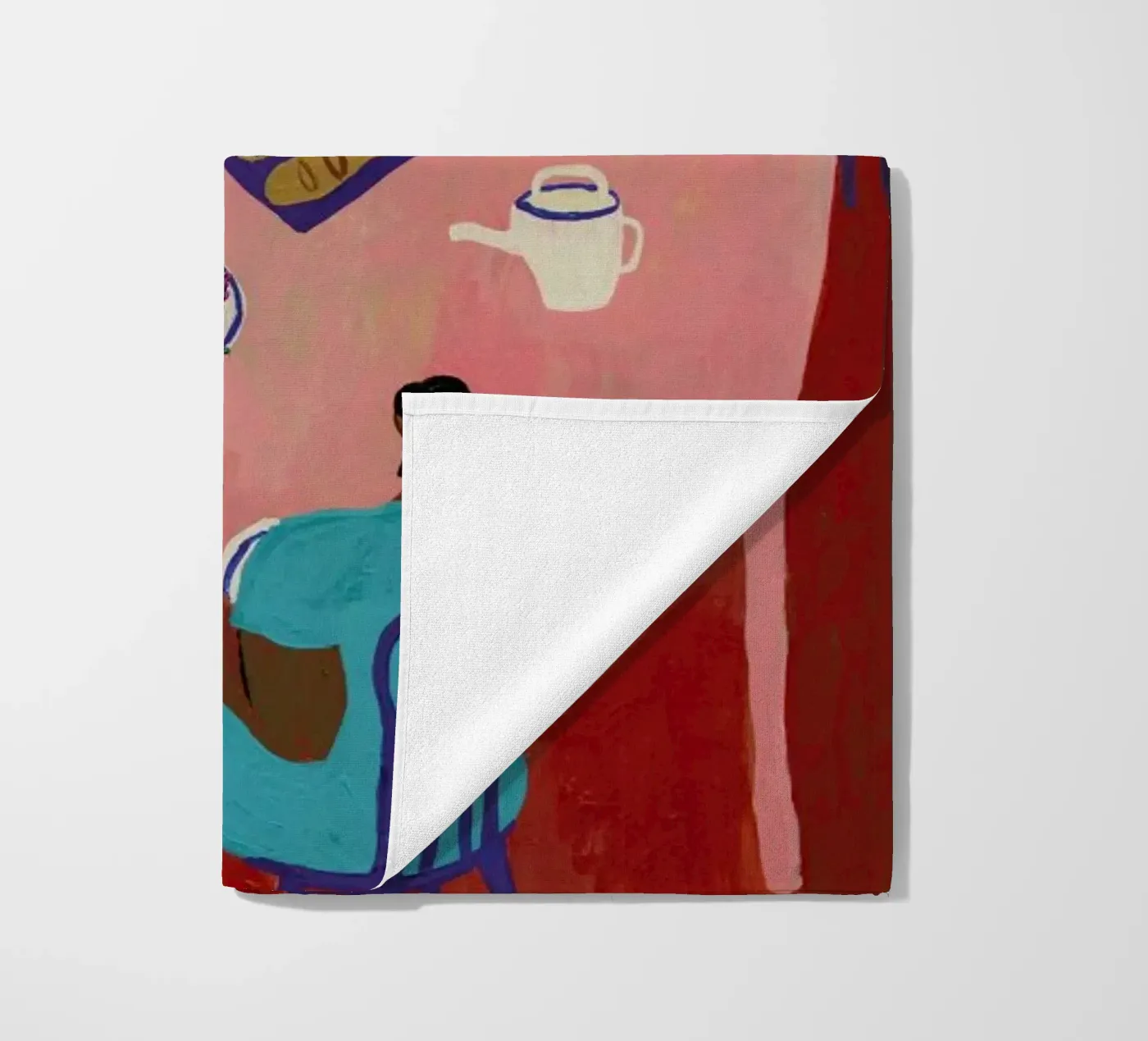 Breakfast Table beach towel by Nudes and Croissants
