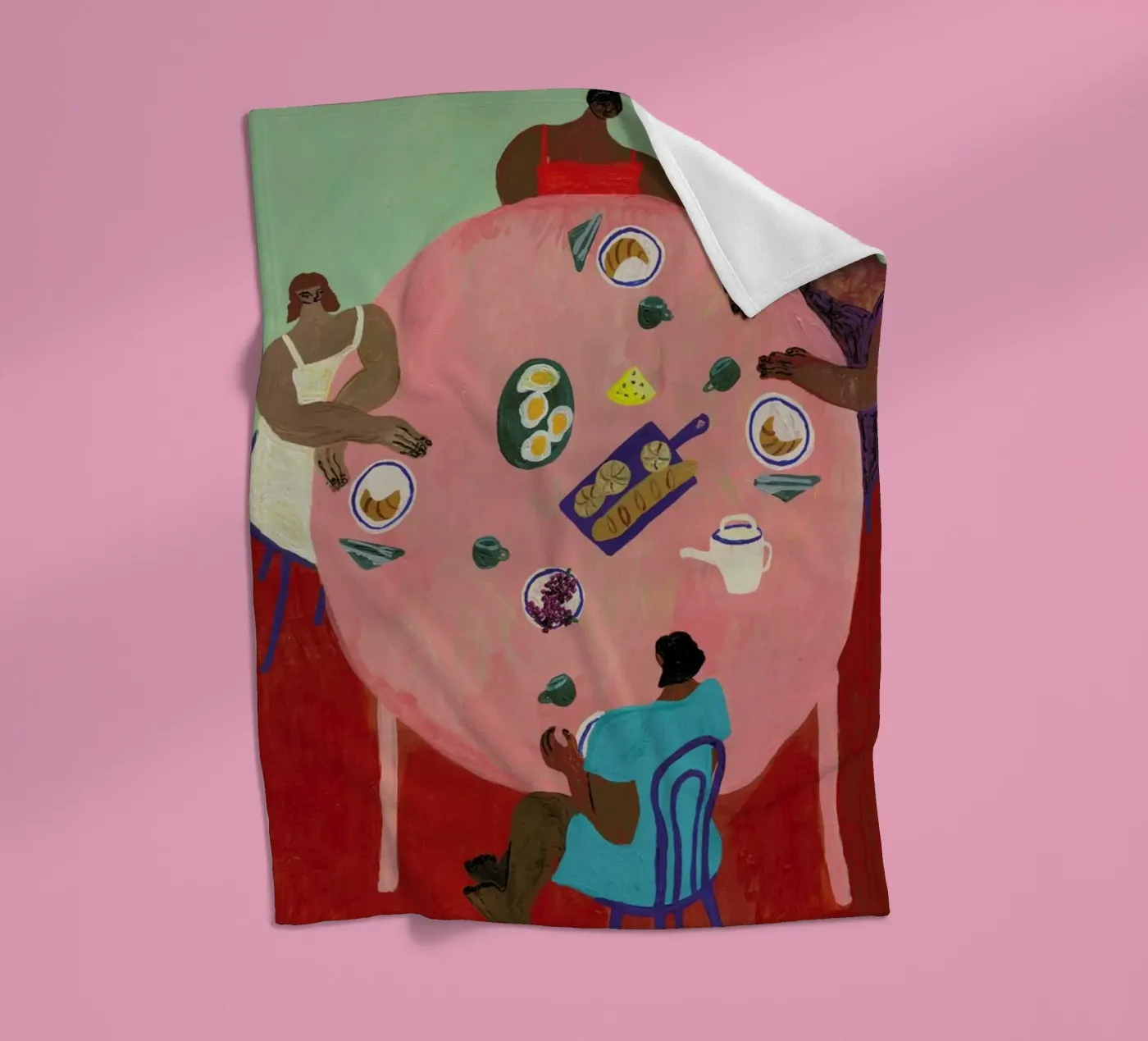 Breakfast Table fleecedeken van Nudes and Croissants