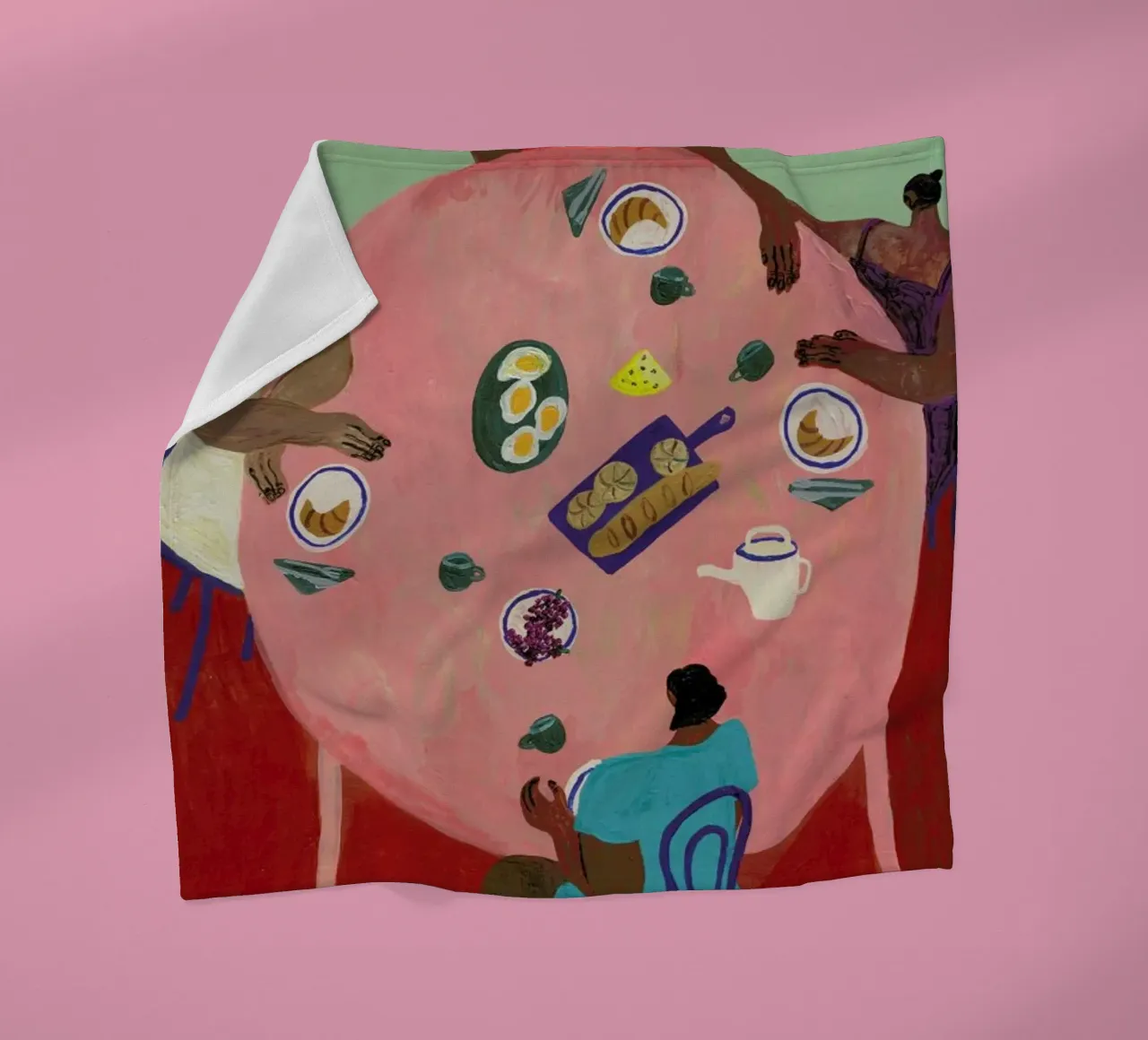 Breakfast Table Fleecedecke von Nudes and Croissants