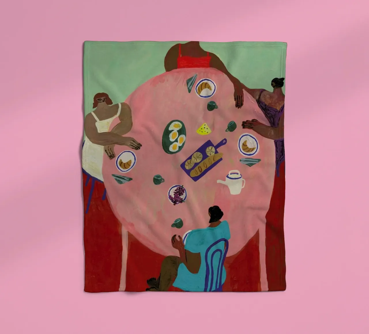 Breakfast Table Fleecedecke von Nudes and Croissants