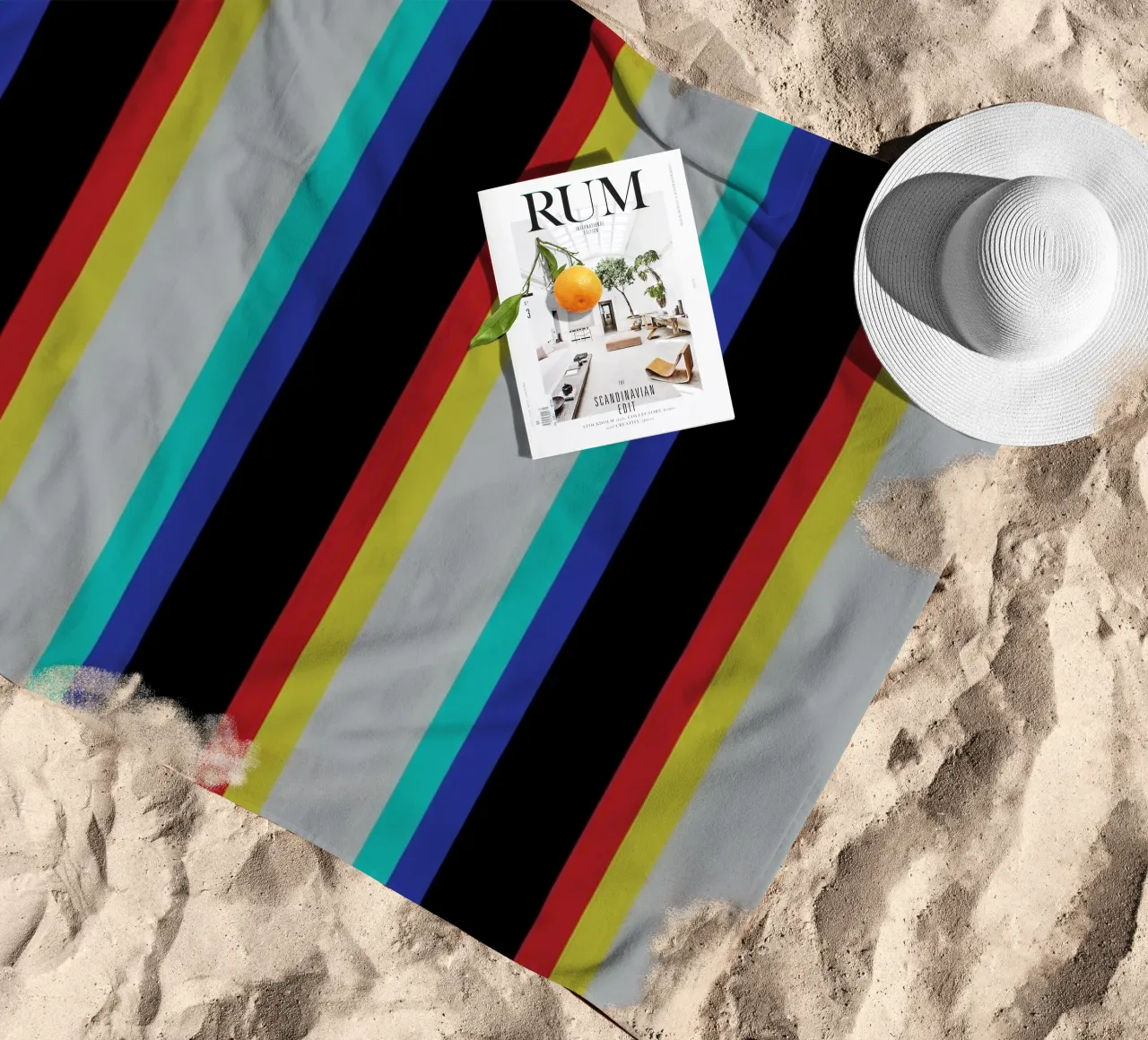 Striscia della linea Glitch telo mare da galihstudio