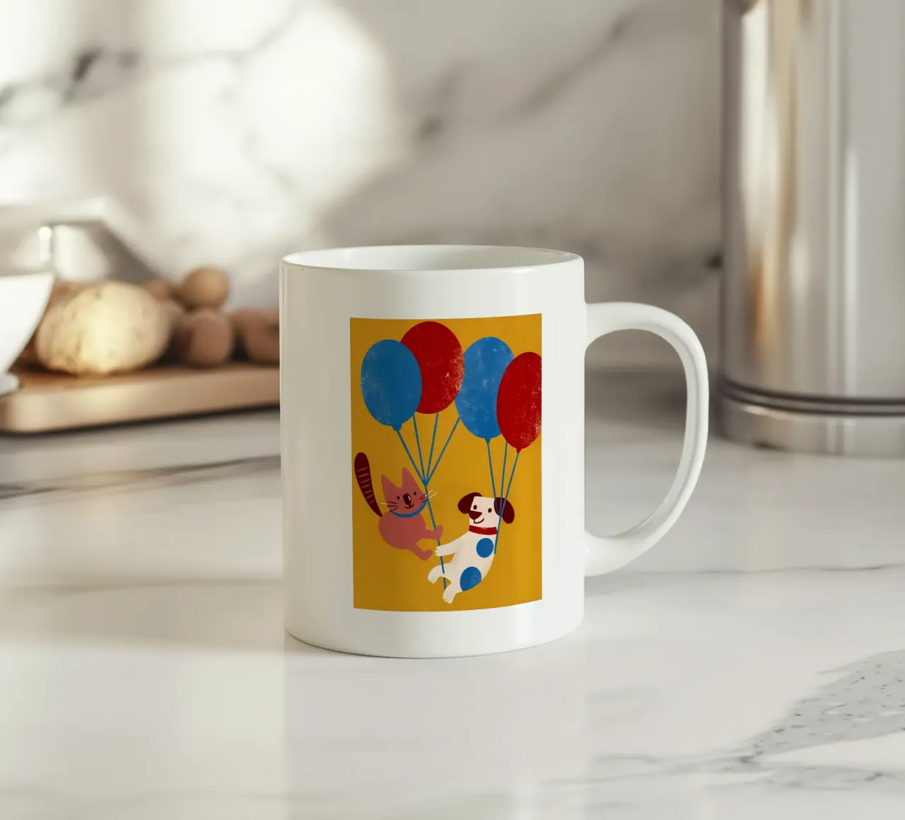 Cane e gatto in palloncini tazza in ceramica da THE LATEST SHOP