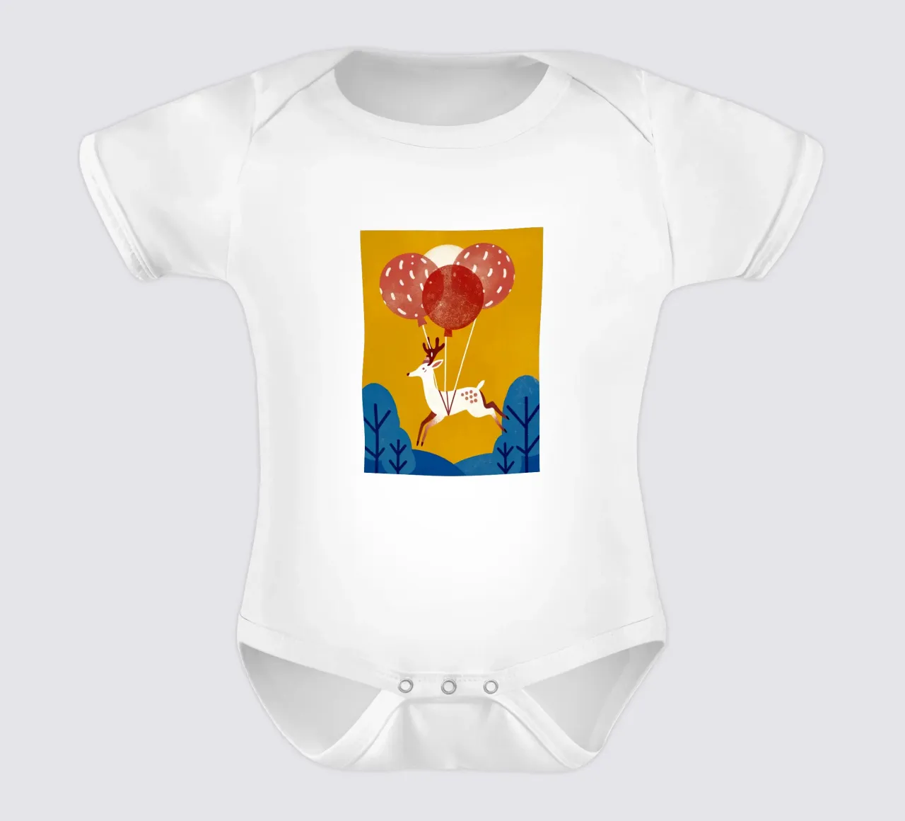 Cervo con palloncino body neonato maniche corte da THE LATEST SHOP