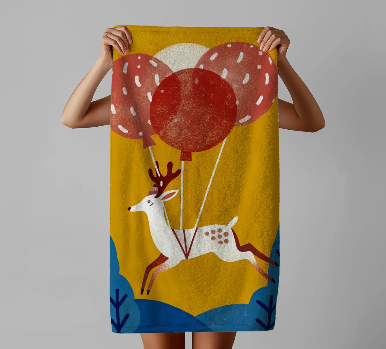 Cervo con palloncino asciugamano da bagno da THE LATEST SHOP