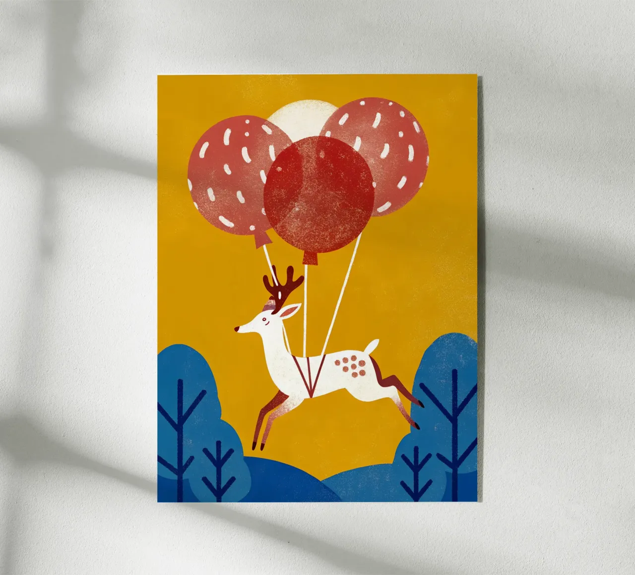Hirsch mit Luftballon Acryl-Glas von THE LATEST SHOP