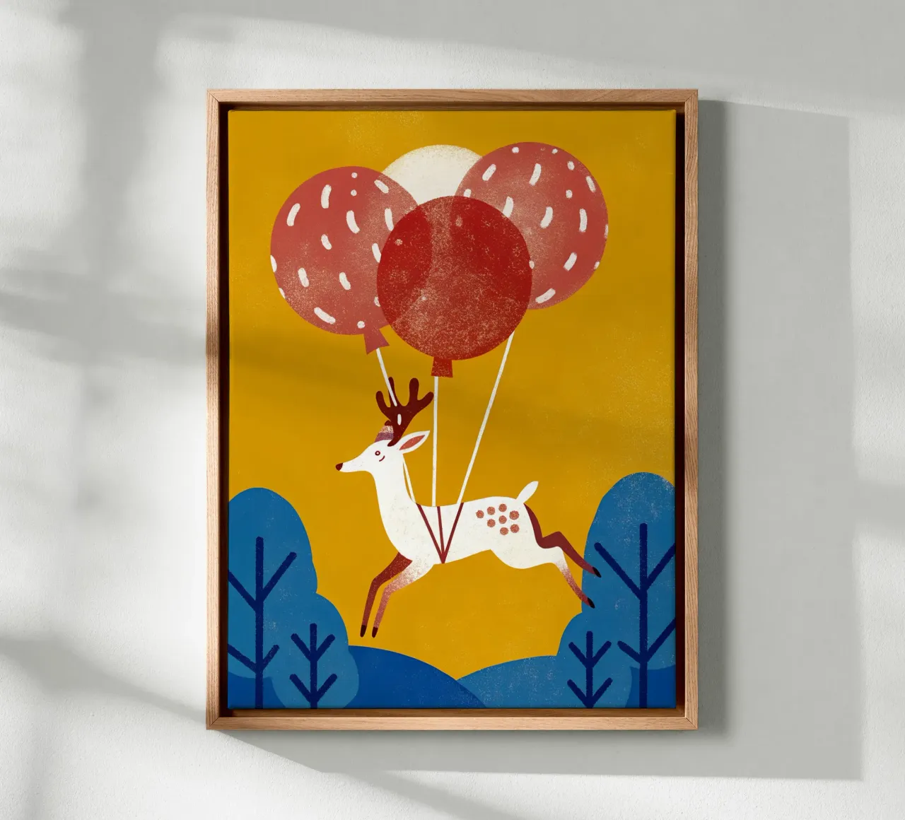 Hert met ballon canvas met Baklijst van THE LATEST SHOP