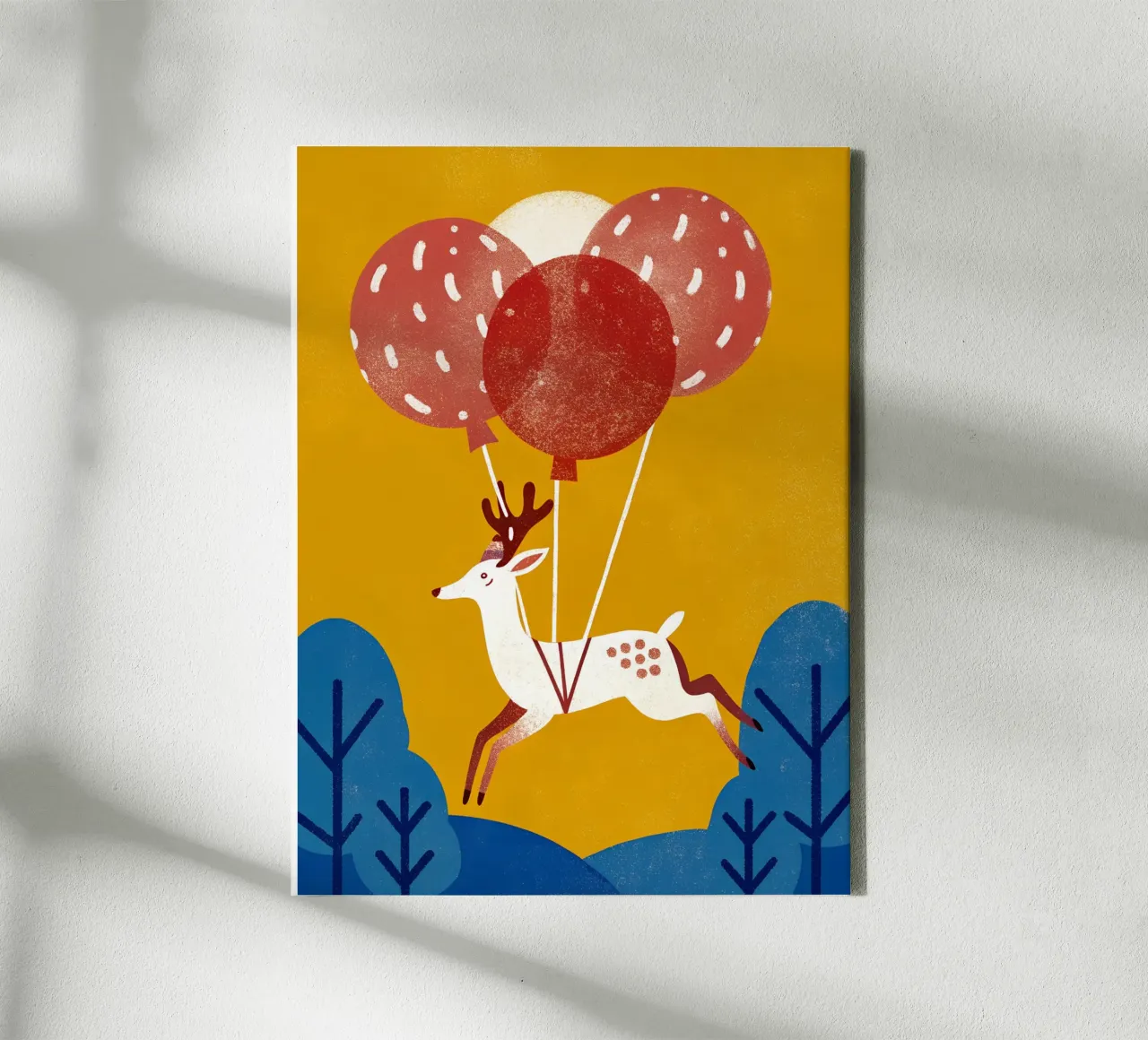 Hert met ballon canvas met Baklijst van THE LATEST SHOP