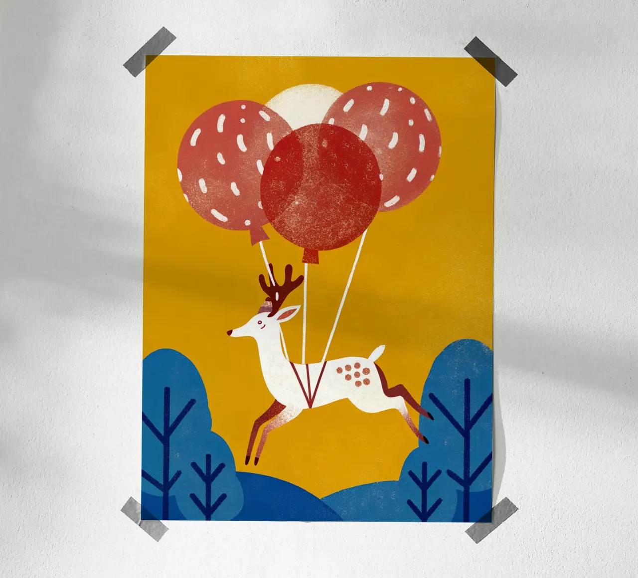 Cervo con palloncino carta hahnemühle da THE LATEST SHOP