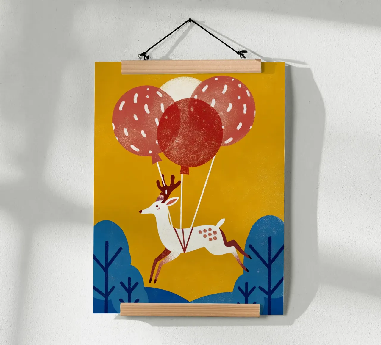 Cervo con palloncino carta hahnemühle da THE LATEST SHOP