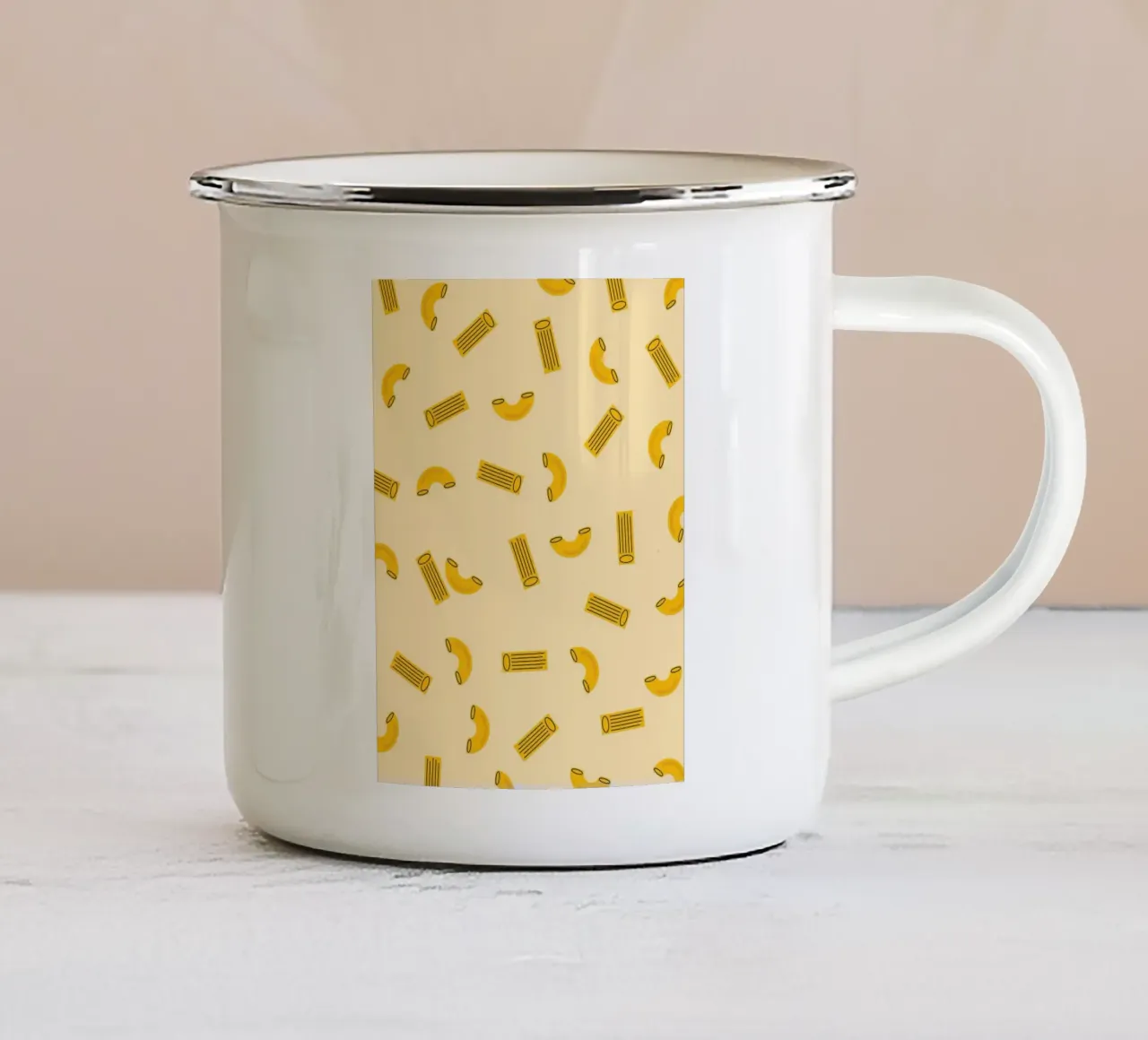 Pasta macaroni cheese tazza in smalto da galihstudio